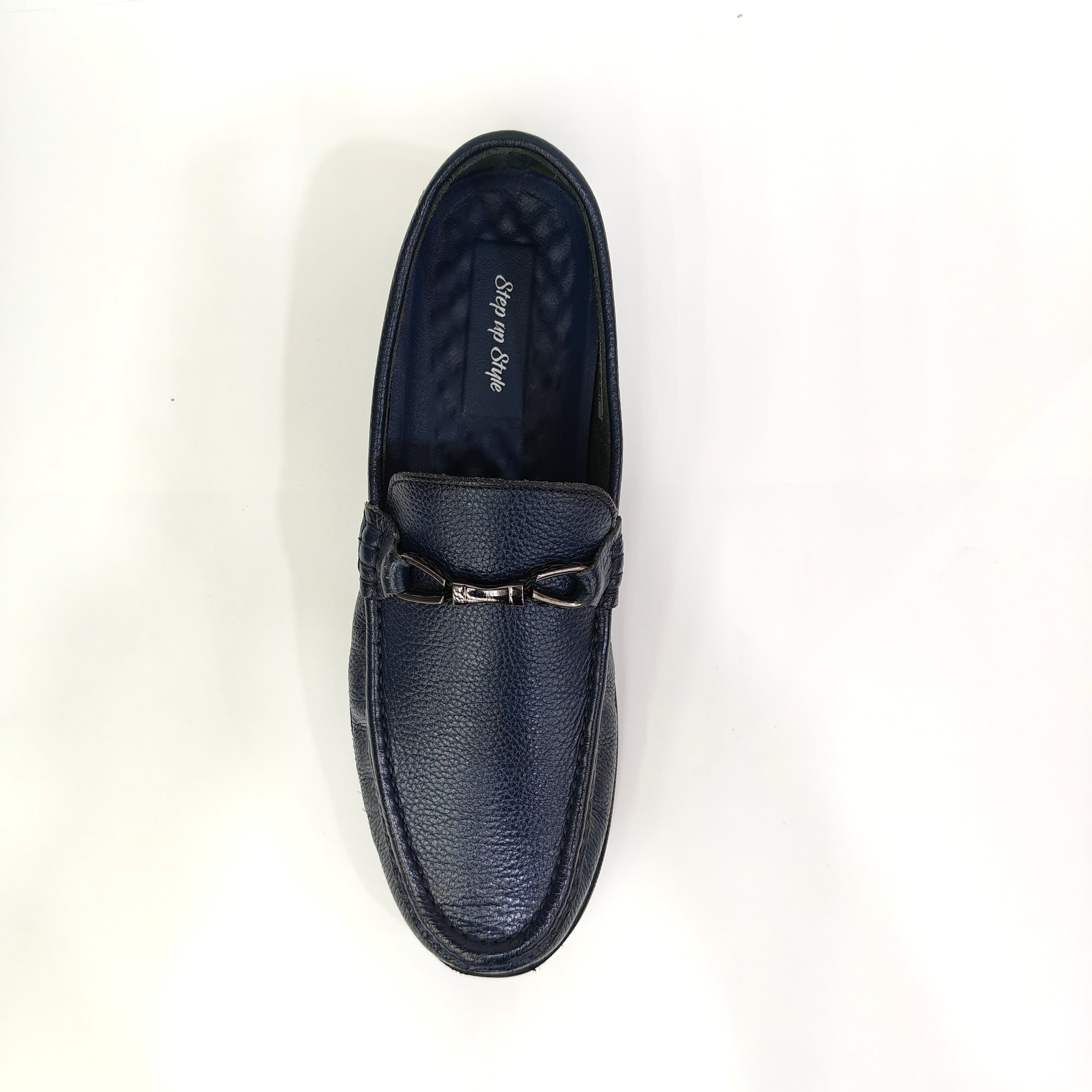 Men’s Genuine Leather Loafers – Slip-On Comfort Shoes (Blue/Black)