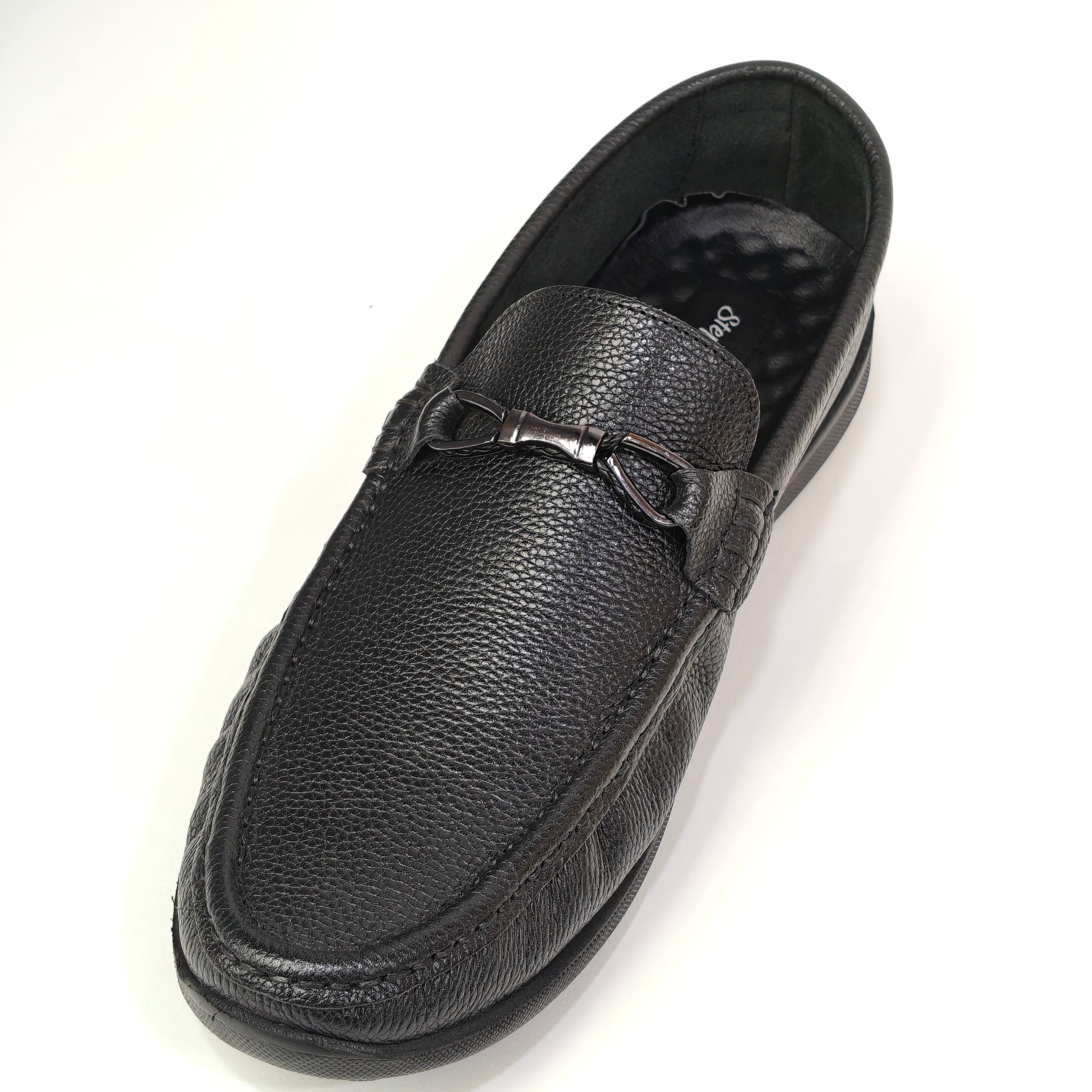 Men’s Genuine Leather Loafers – Slip-On Comfort Shoes (Blue/Black)