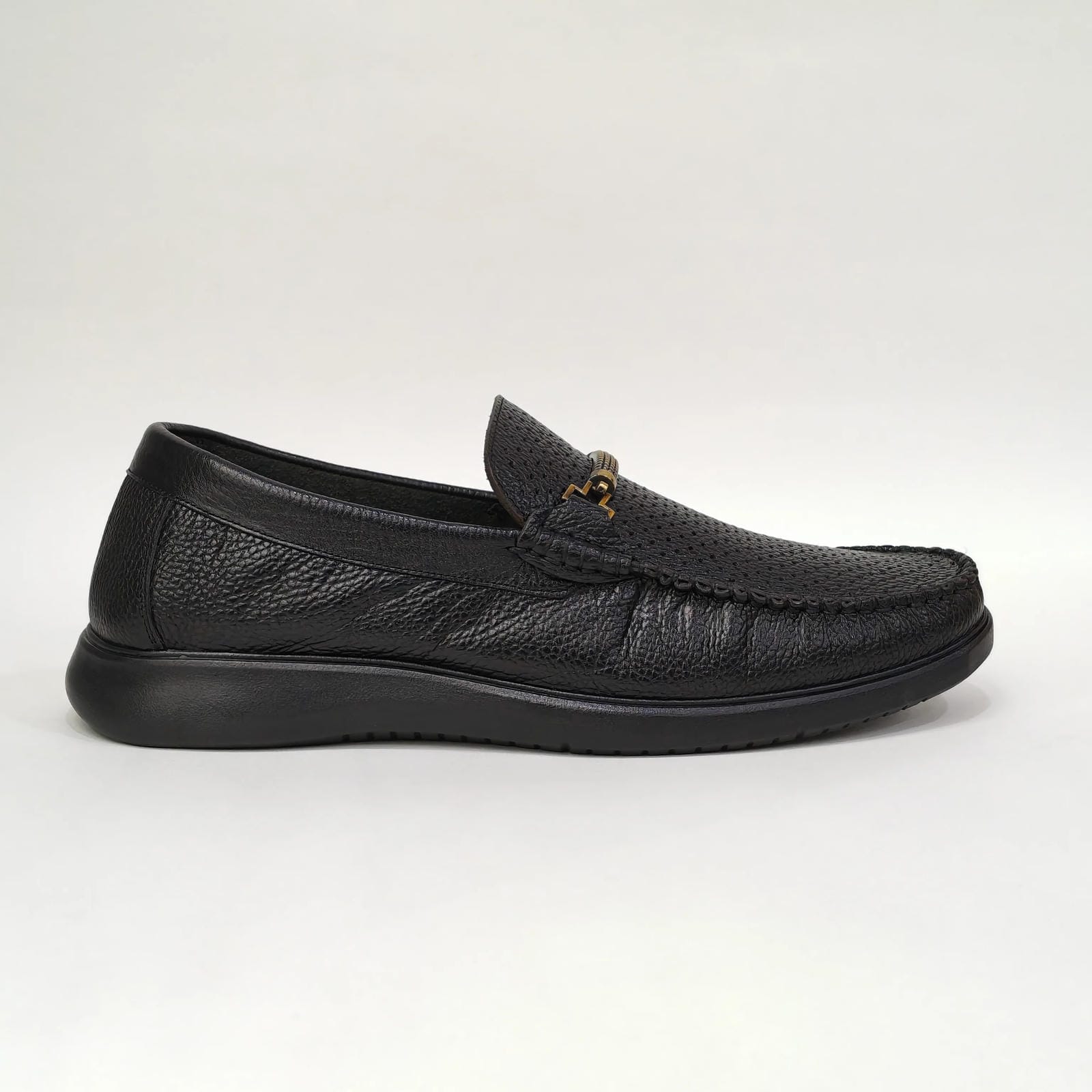 Men’s Dotted Pattern Loafers – Slip-On Shoes (Black / Brown)