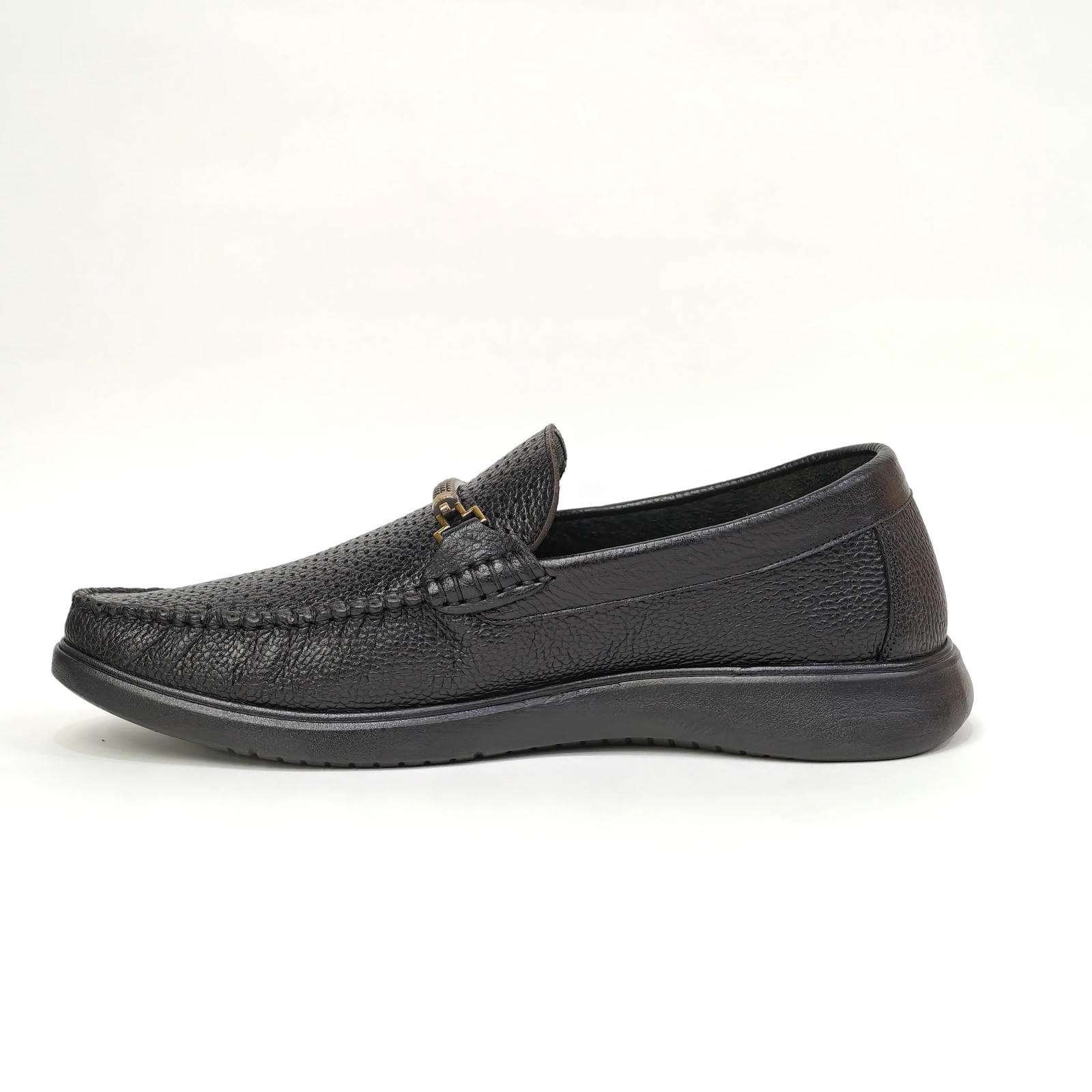 Men’s Dotted Pattern Loafers – Slip-On Shoes (Black / Brown)