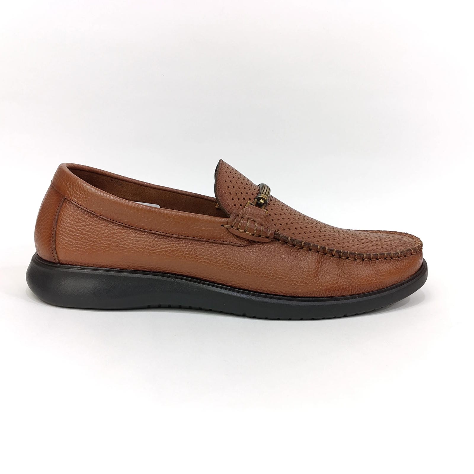 Men’s Dotted Pattern Loafers – Slip-On Shoes (Black / Brown)