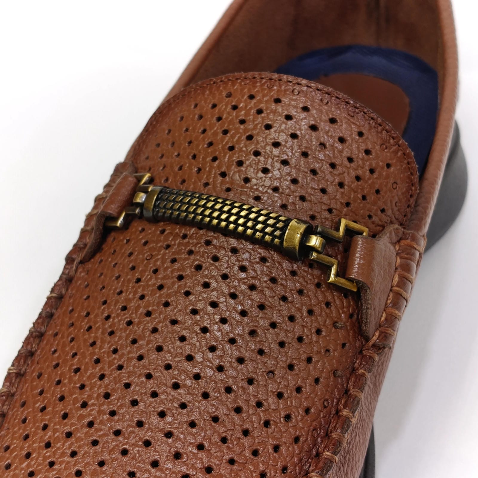 Men’s Dotted Pattern Loafers – Slip-On Shoes (Black / Brown)