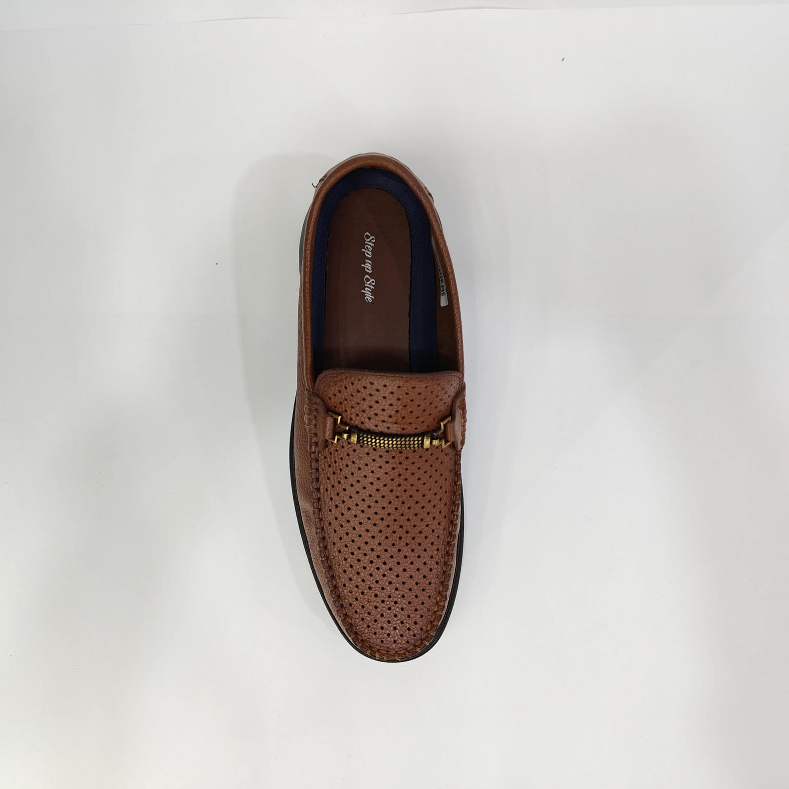 Men’s Dotted Pattern Loafers – Slip-On Shoes (Black / Brown)