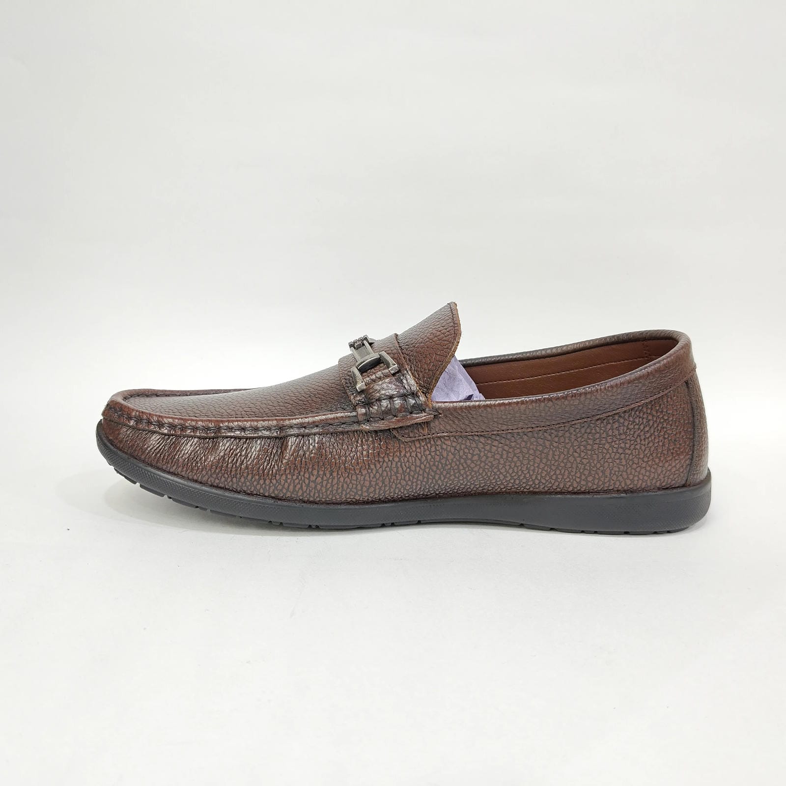 Men’s Genuine Leather Loafer – Classic Brown Slip-On Shoes