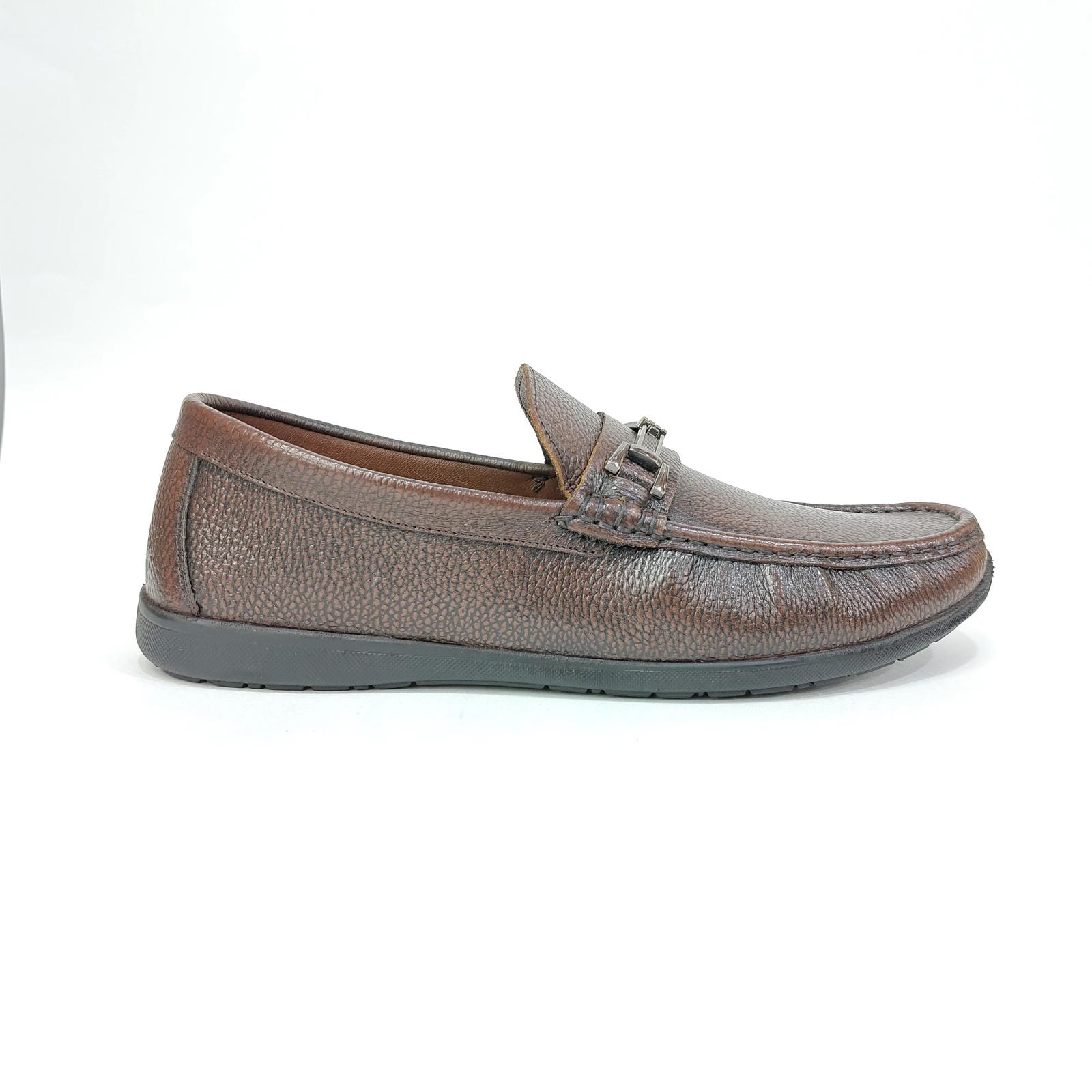 Men’s Genuine Leather Loafer – Classic Brown Slip-On Shoes