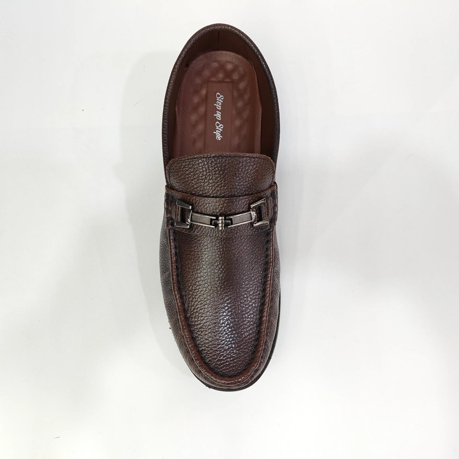 Men’s Genuine Leather Loafer – Classic Brown Slip-On Shoes