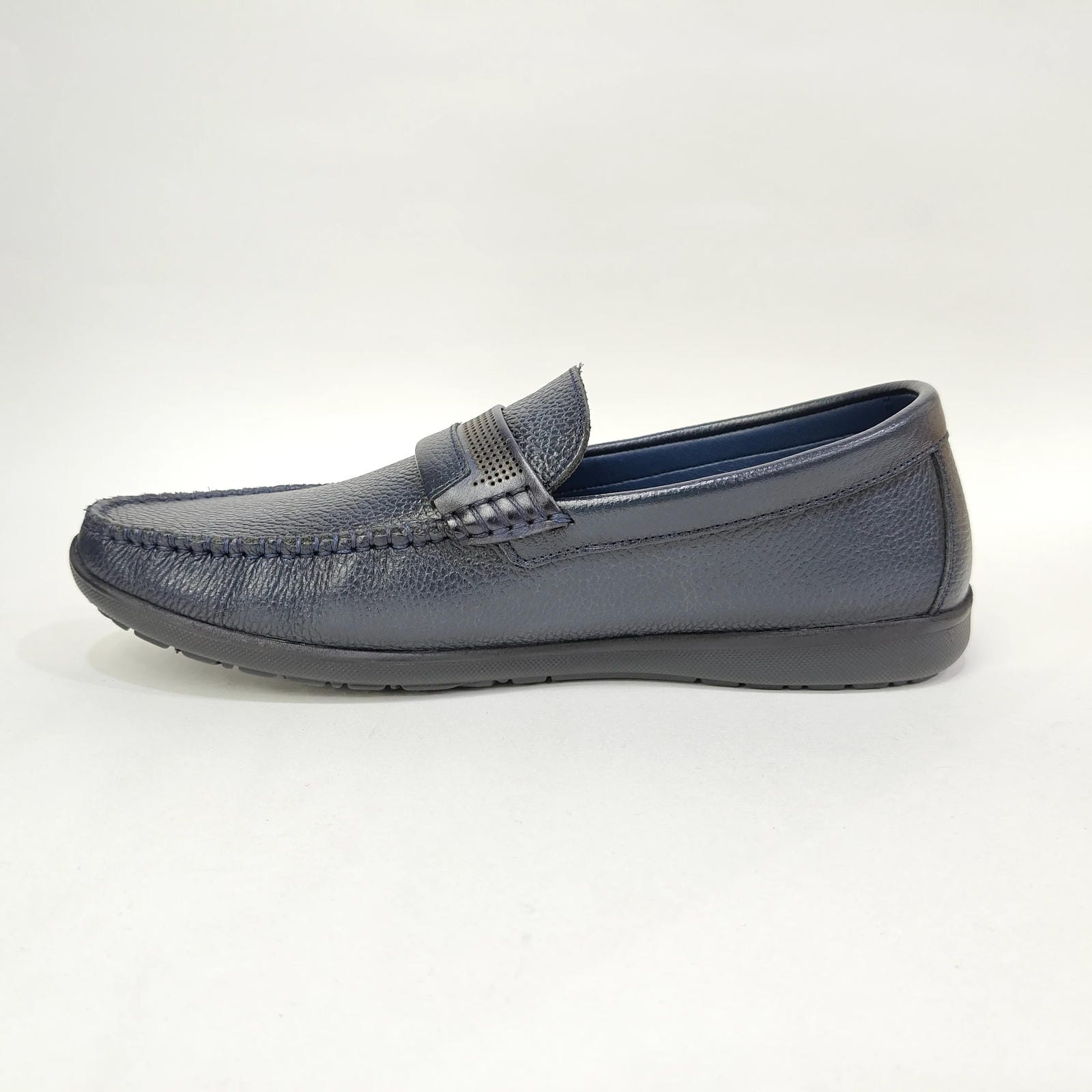 Men’s Genuine Leather Net Shoe – Black & Blue