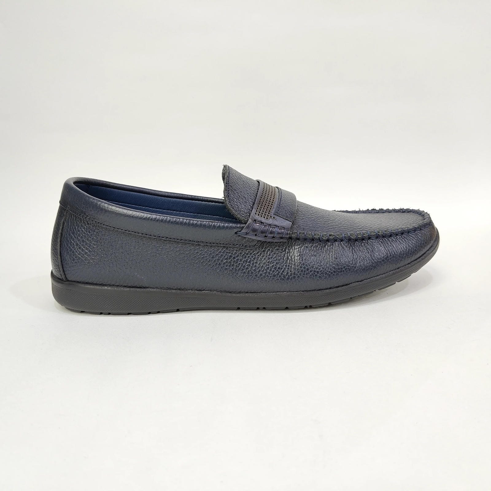 Men’s Genuine Leather Net Shoe – Black & Blue