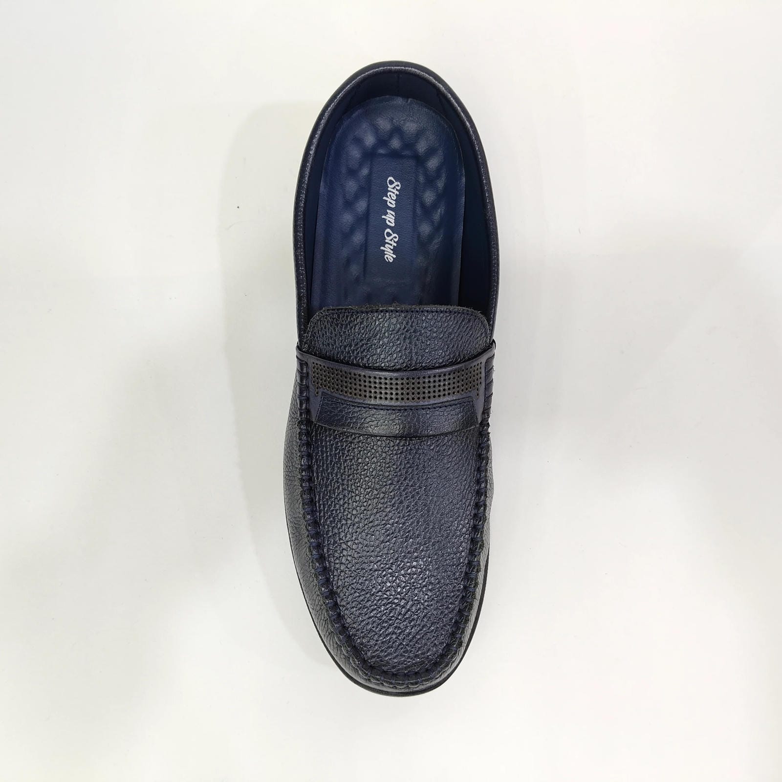 Men’s Genuine Leather Net Shoe – Black & Blue