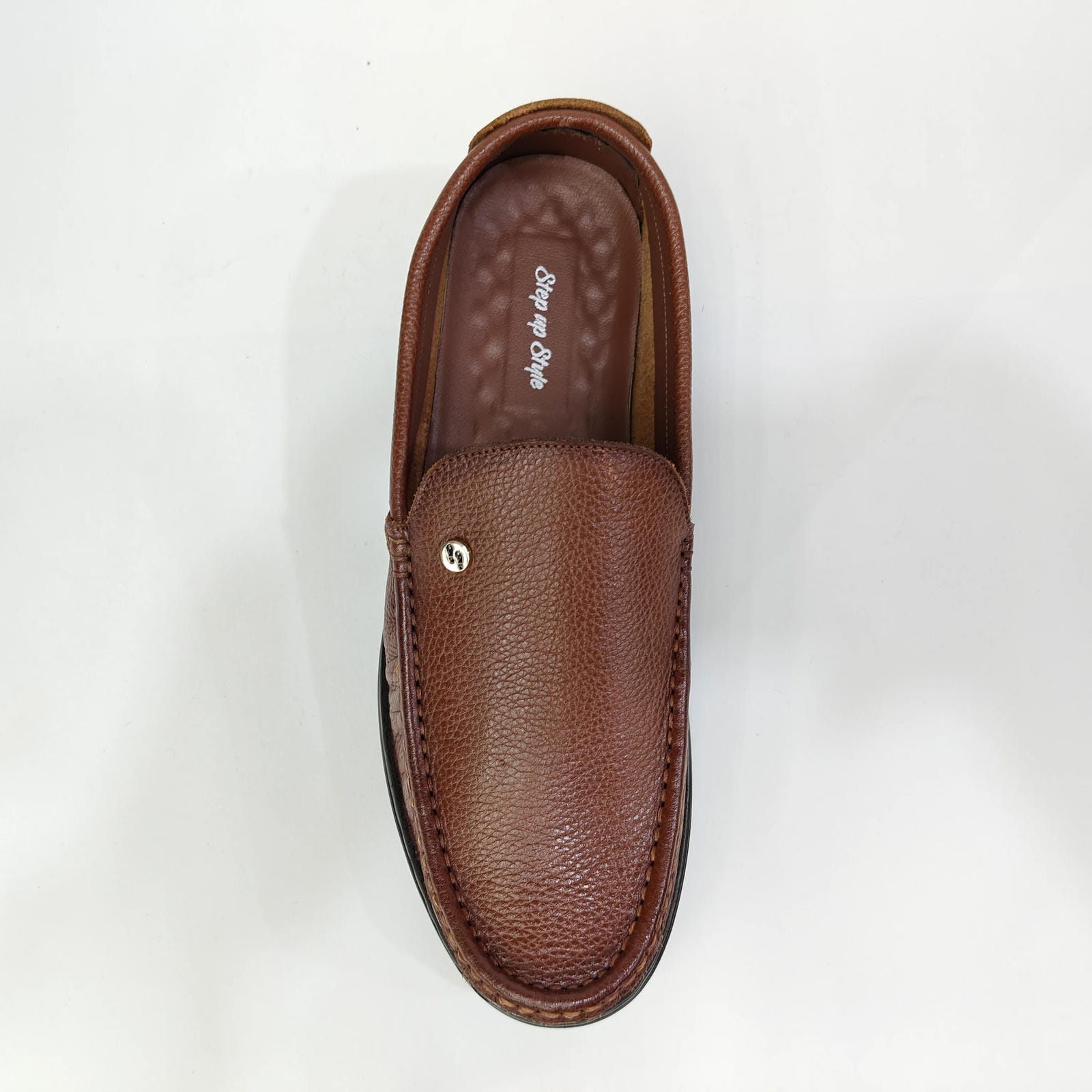Men’s Genuine Leather Plain Button Boots – Black & Tan