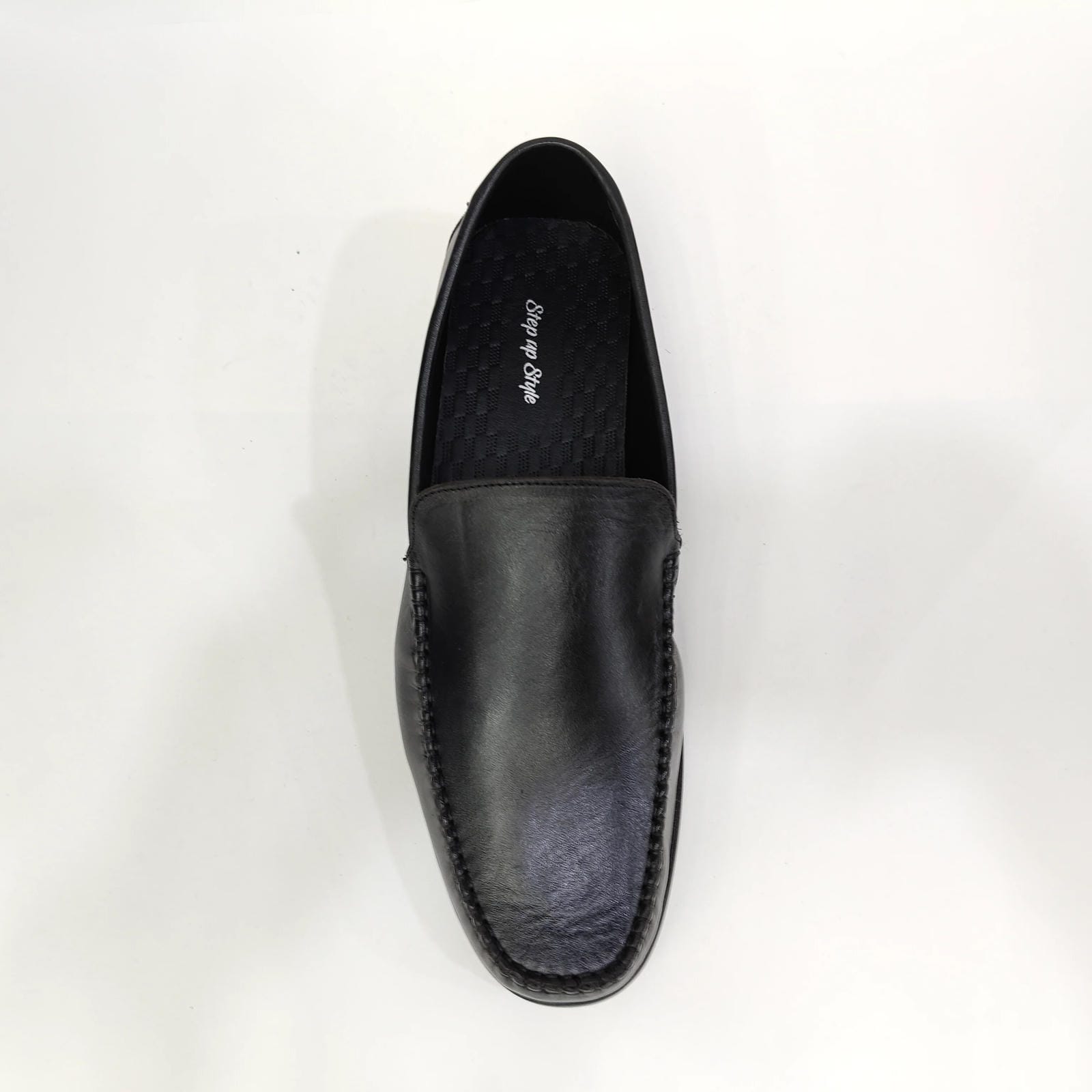 Men’s Plain Genuine Leather Loafer Heels – Black & Tan