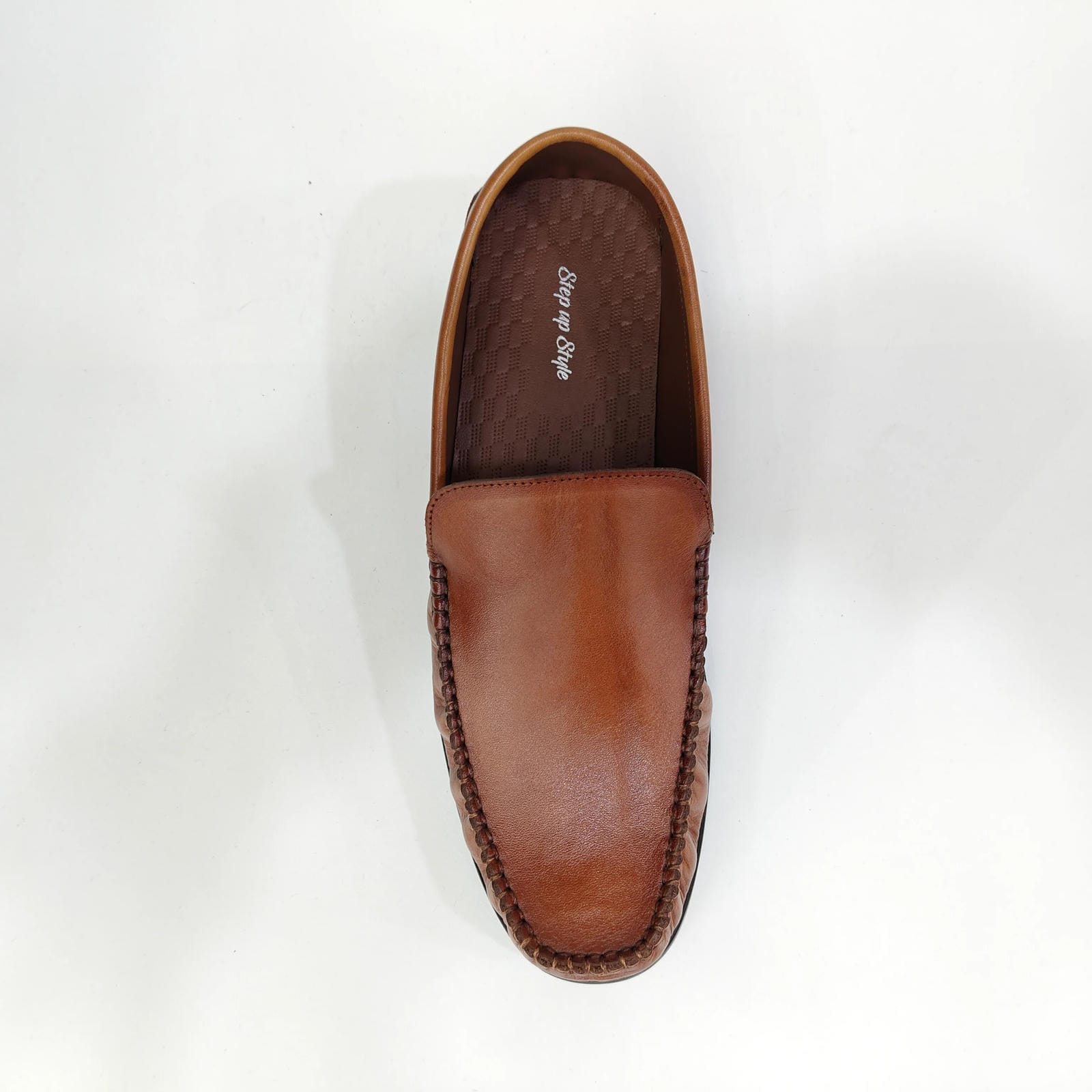 Men’s Plain Genuine Leather Loafer Heels – Black & Tan
