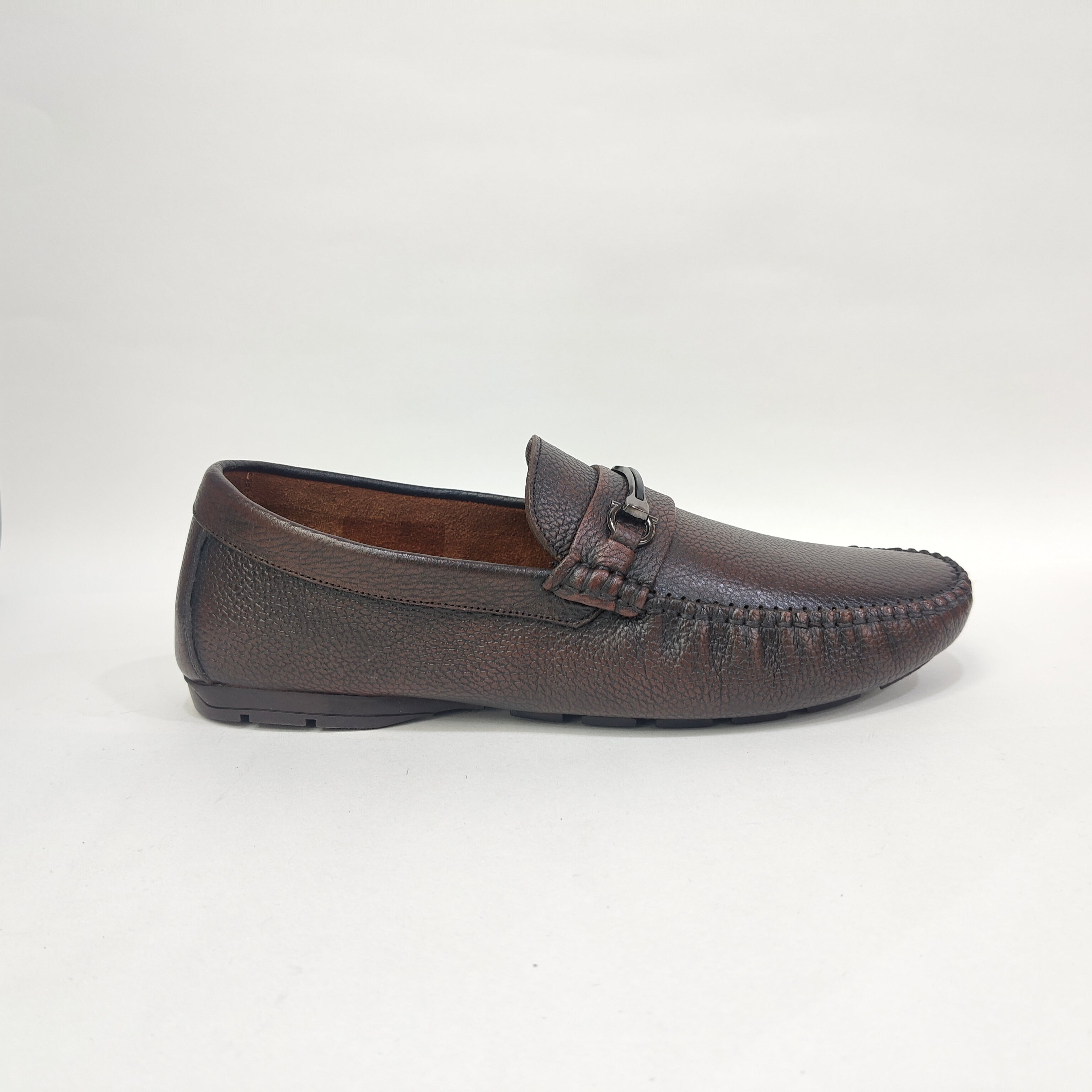 Men’s Genuine Leather Shoes with Rubber Sole – Black & Brown