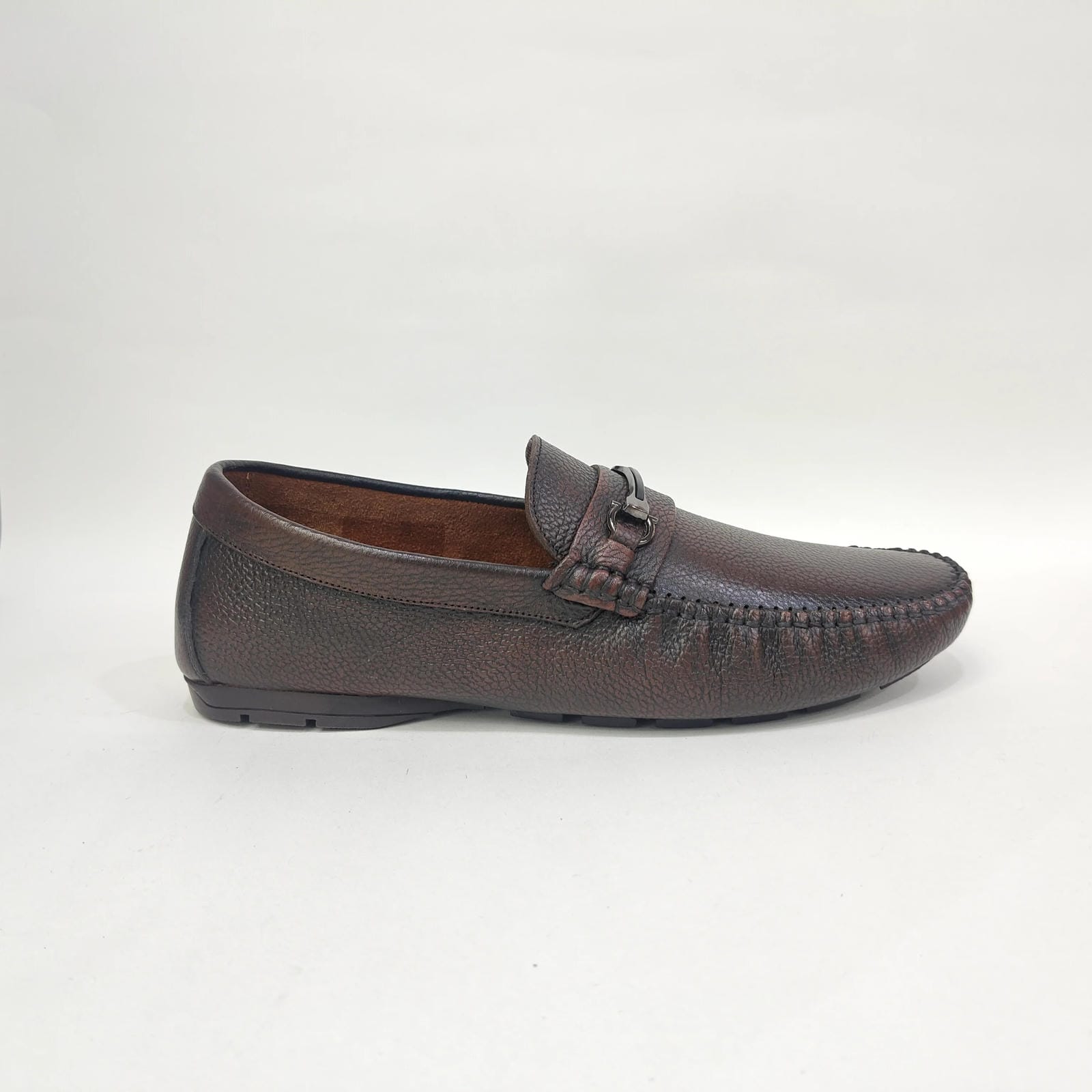 Men’s Genuine Leather Shoes with Rubber Sole – Black & Brown