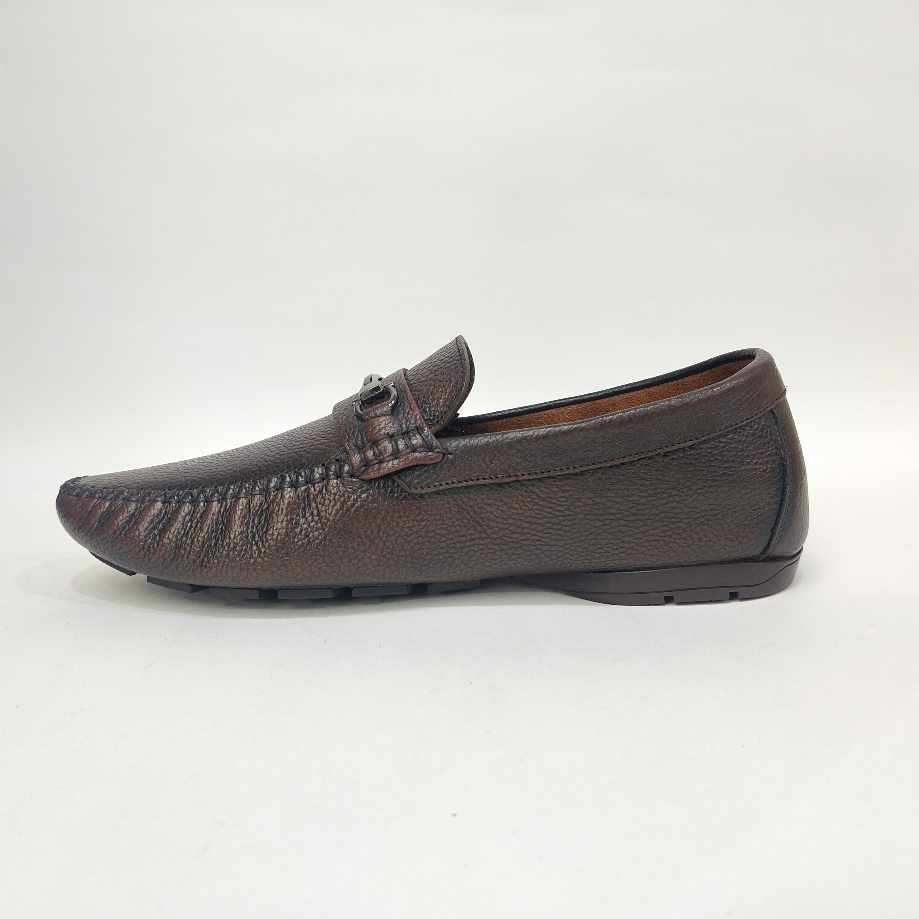 Men’s Genuine Leather Shoes with Rubber Sole – Black & Brown