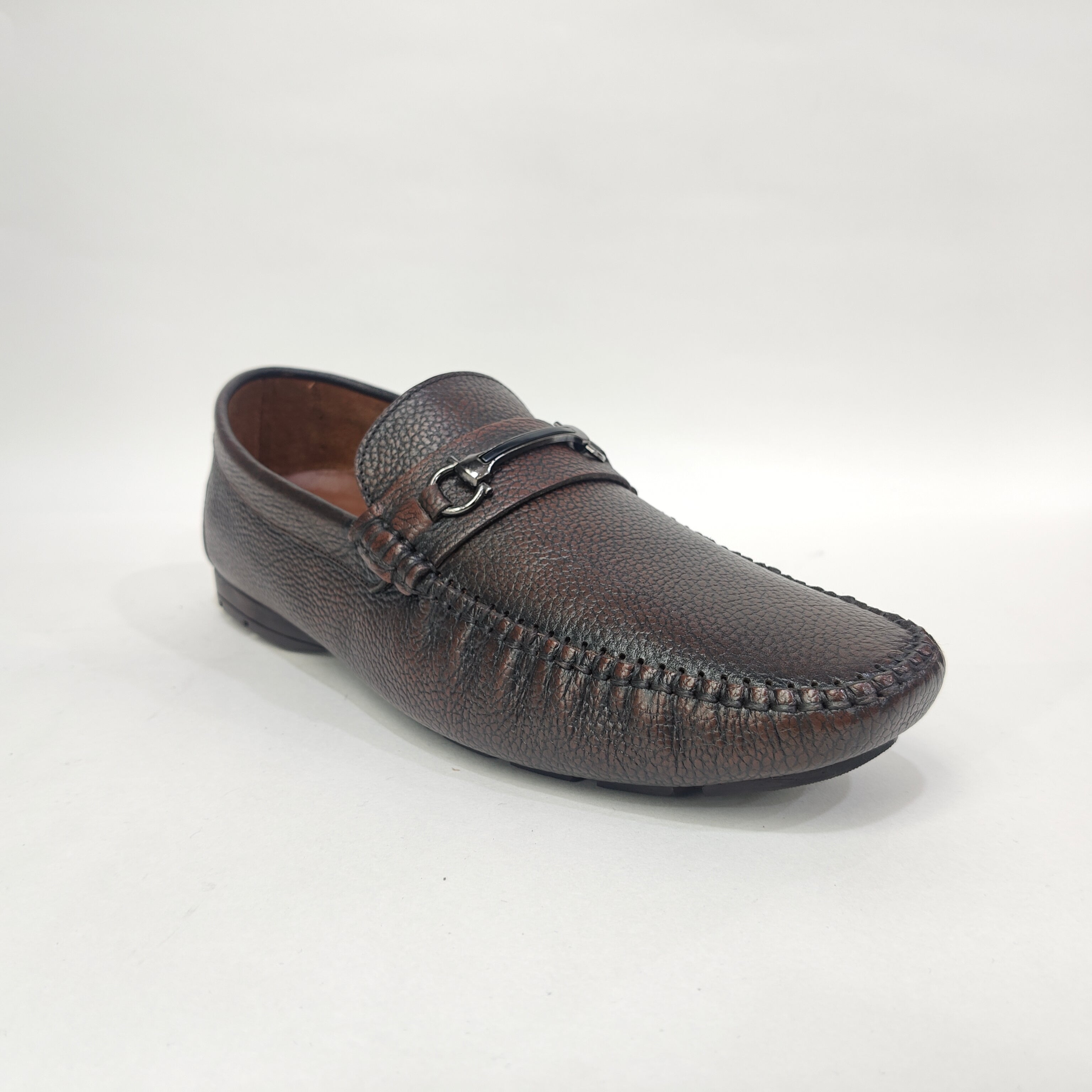 Men’s Genuine Leather Shoes with Rubber Sole – Black & Brown