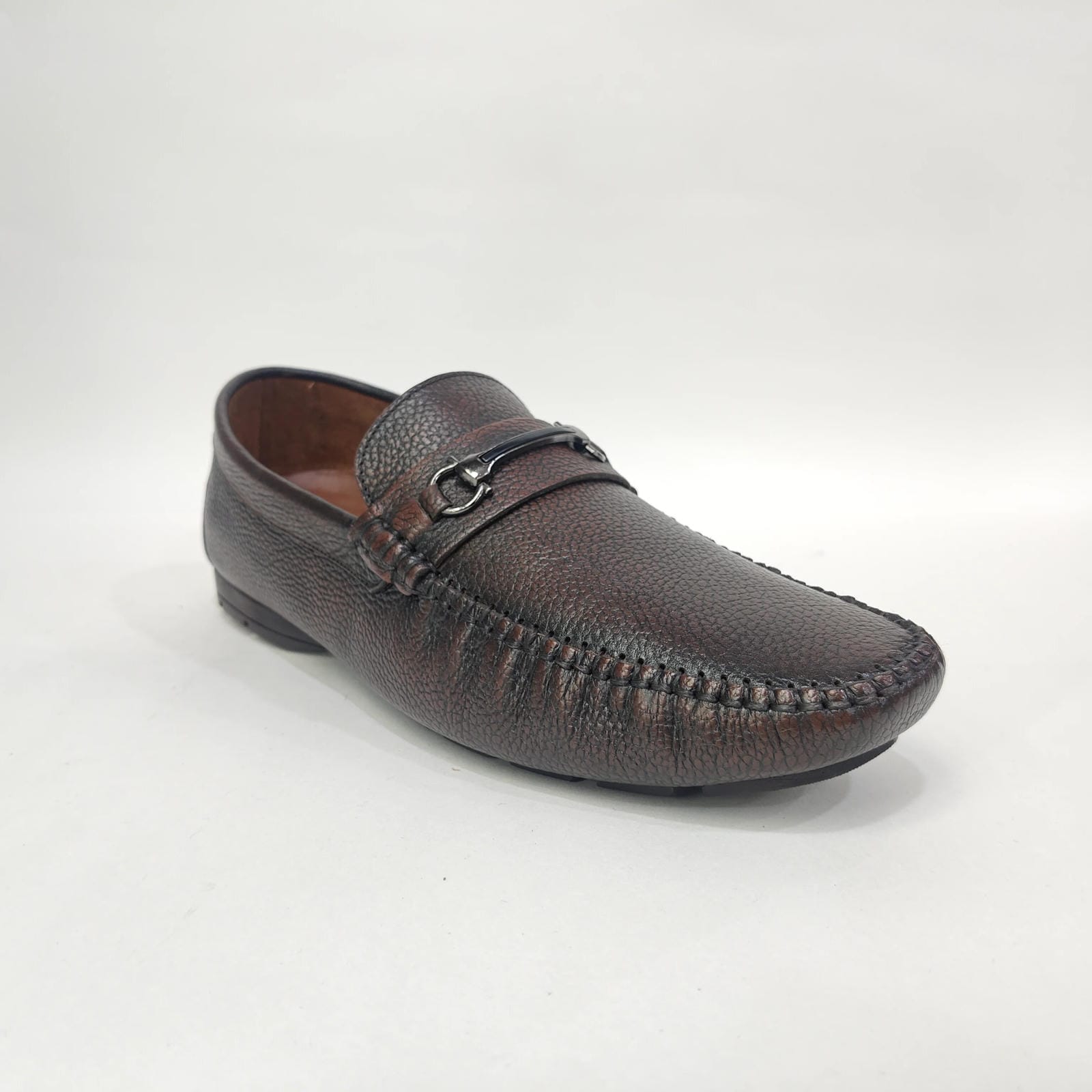 Men’s Genuine Leather Shoes with Rubber Sole – Black & Brown