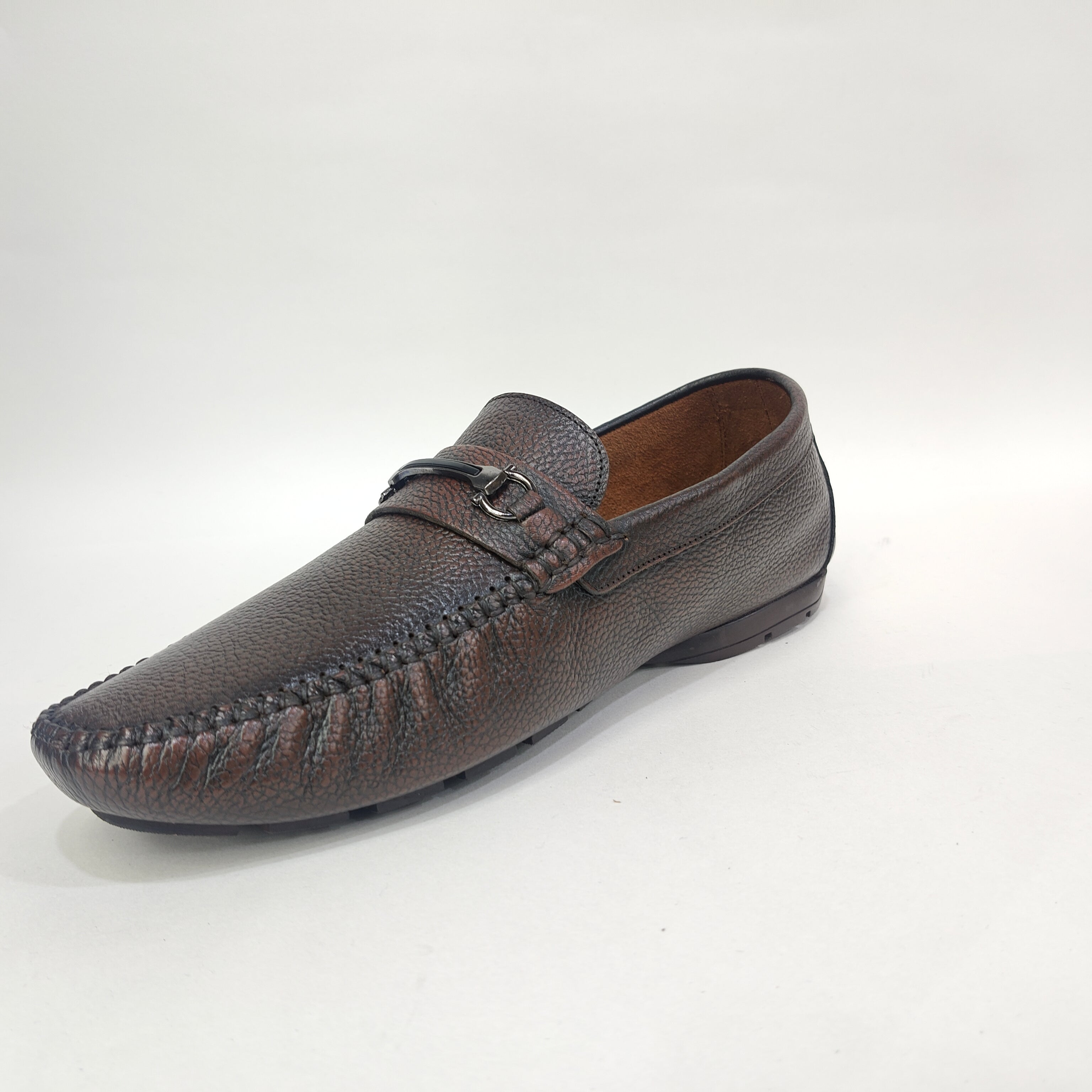 Men’s Genuine Leather Shoes with Rubber Sole – Black & Brown