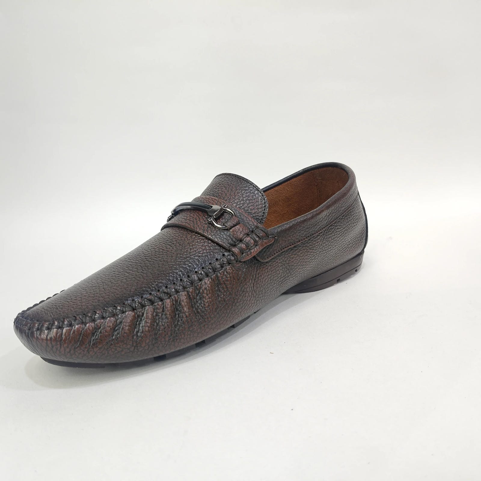Men’s Genuine Leather Shoes with Rubber Sole – Black & Brown