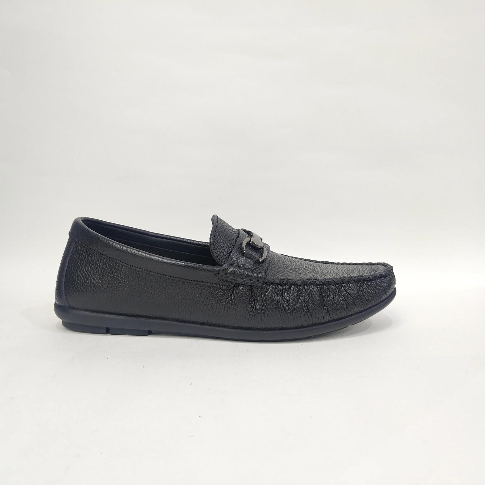 Men’s Genuine Leather Shoes – Black & Yellow