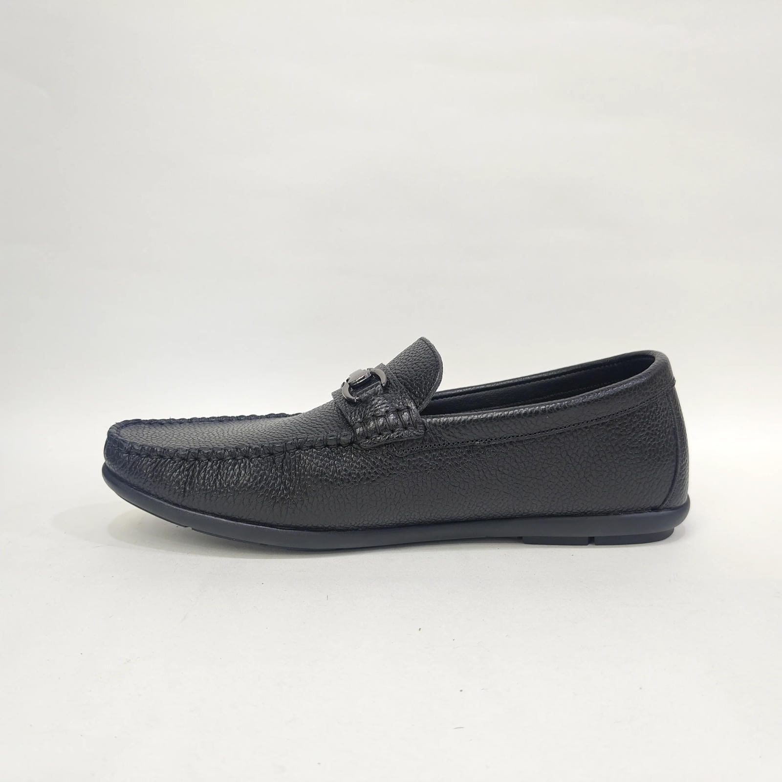 Men’s Genuine Leather Shoes – Black & Yellow