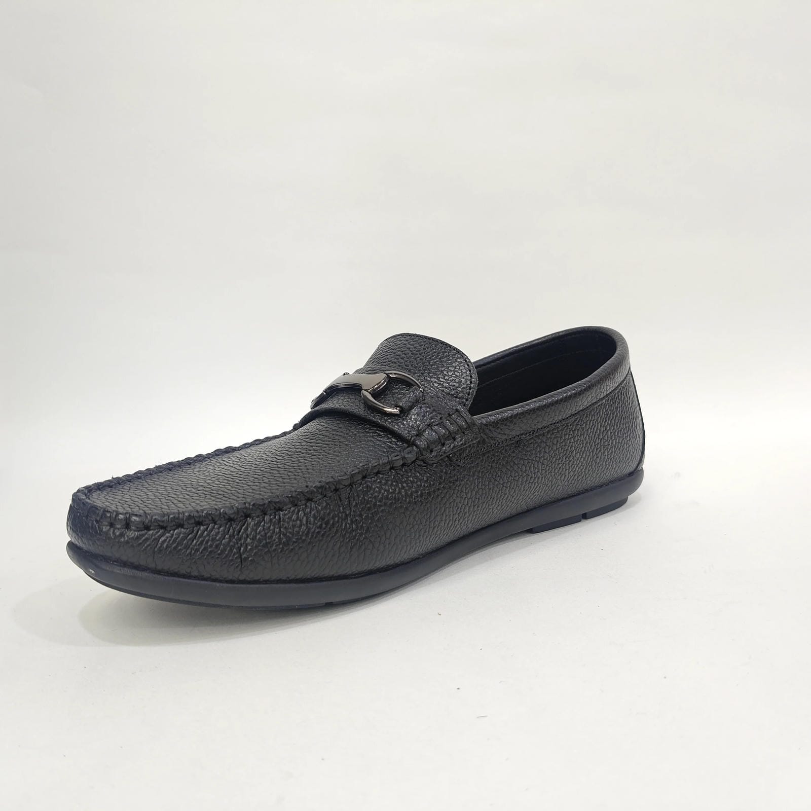 Men’s Genuine Leather Shoes – Black & Yellow