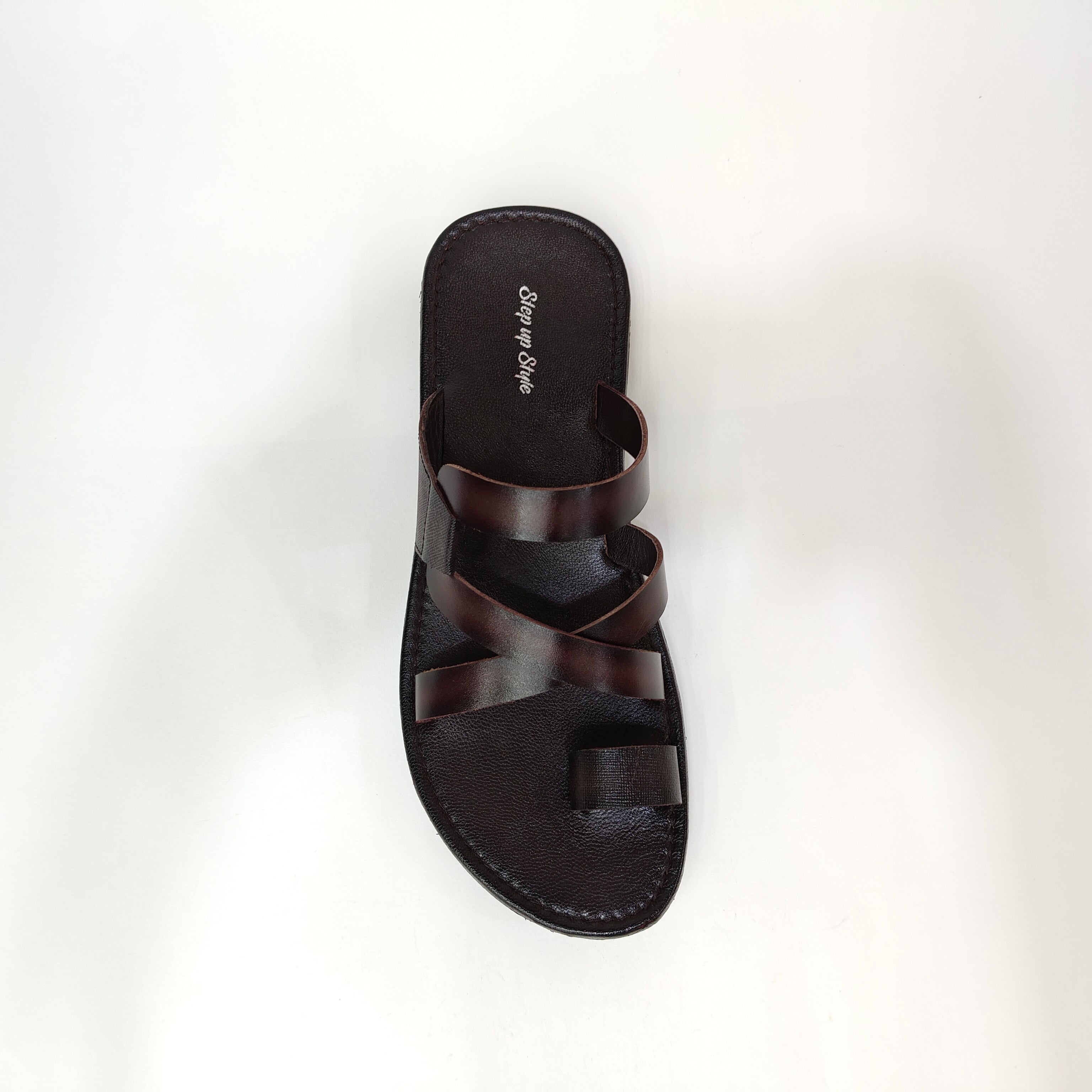 StepUpStyle Men’s Flat Leather Chappal – Black & Brown