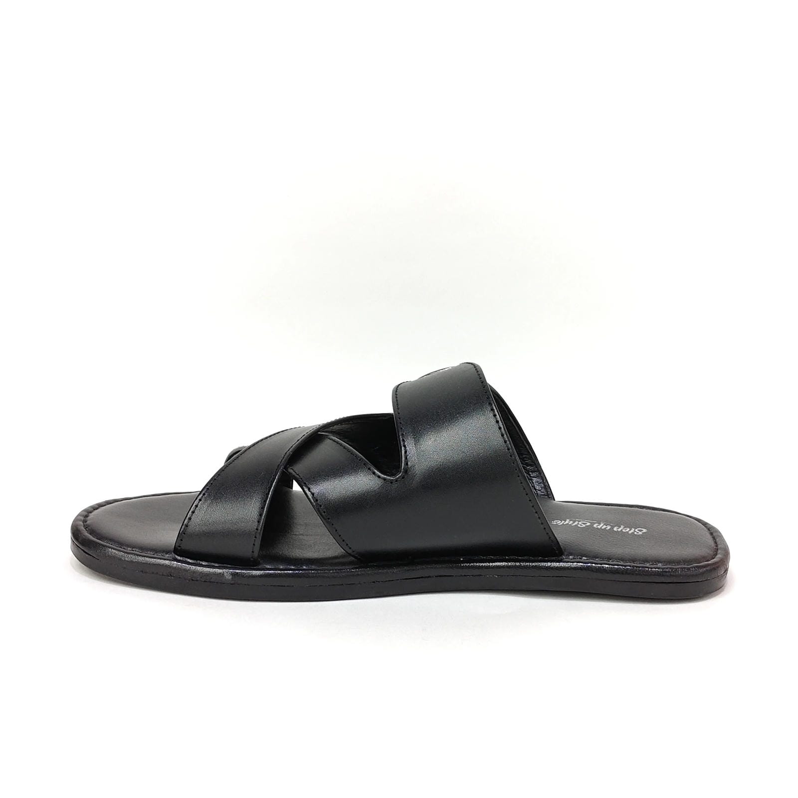StepUpStyle Men’s Flat Belt Leather Chappal – Black & Brown