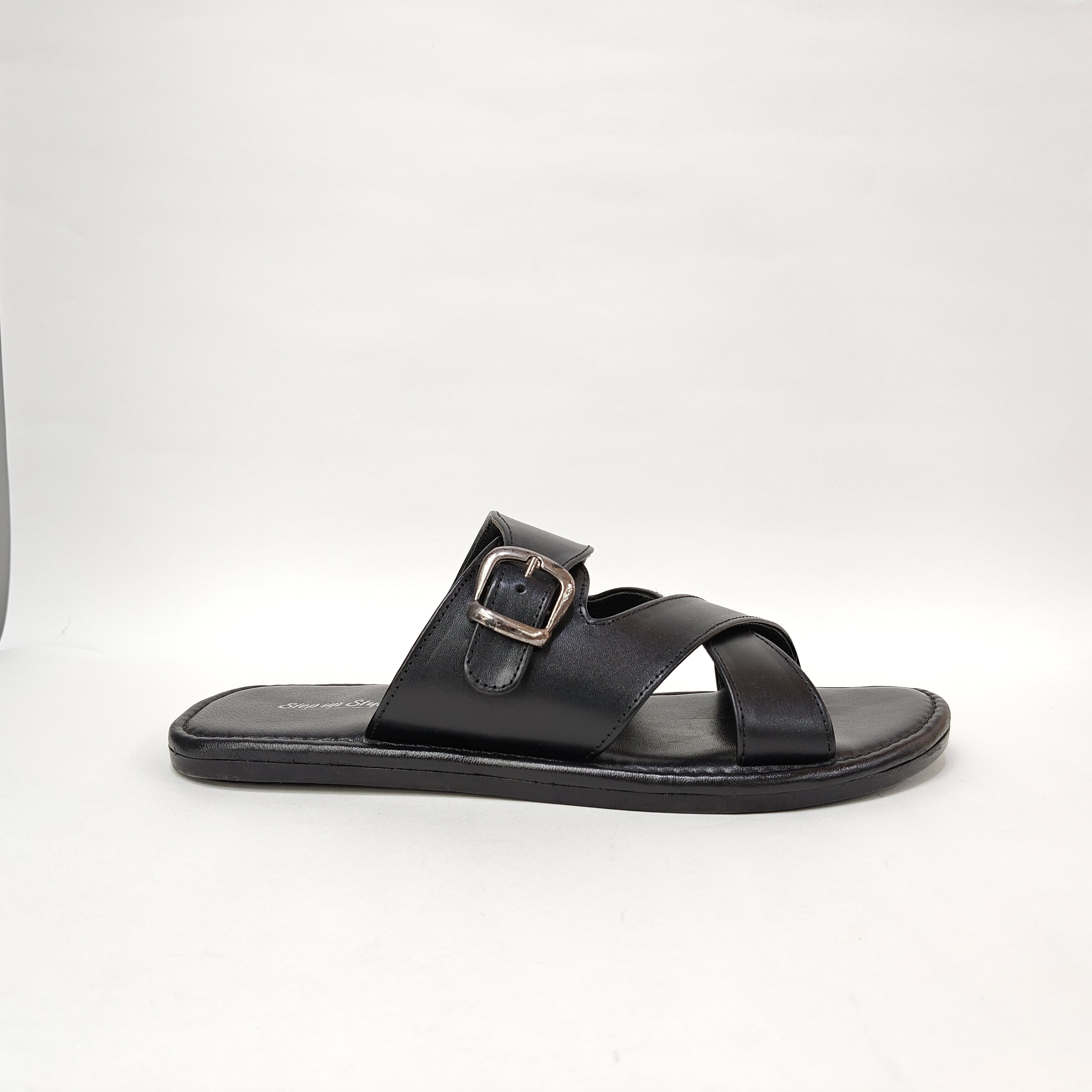 StepUpStyle Men’s Flat Belt Leather Chappal – Black & Brown