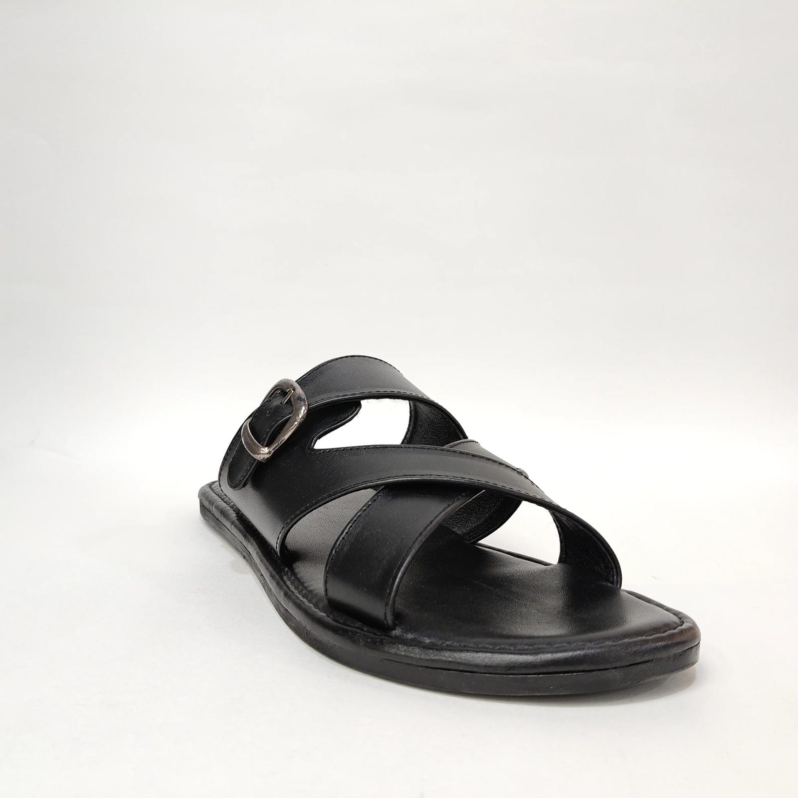 StepUpStyle Men’s Flat Belt Leather Chappal – Black & Brown