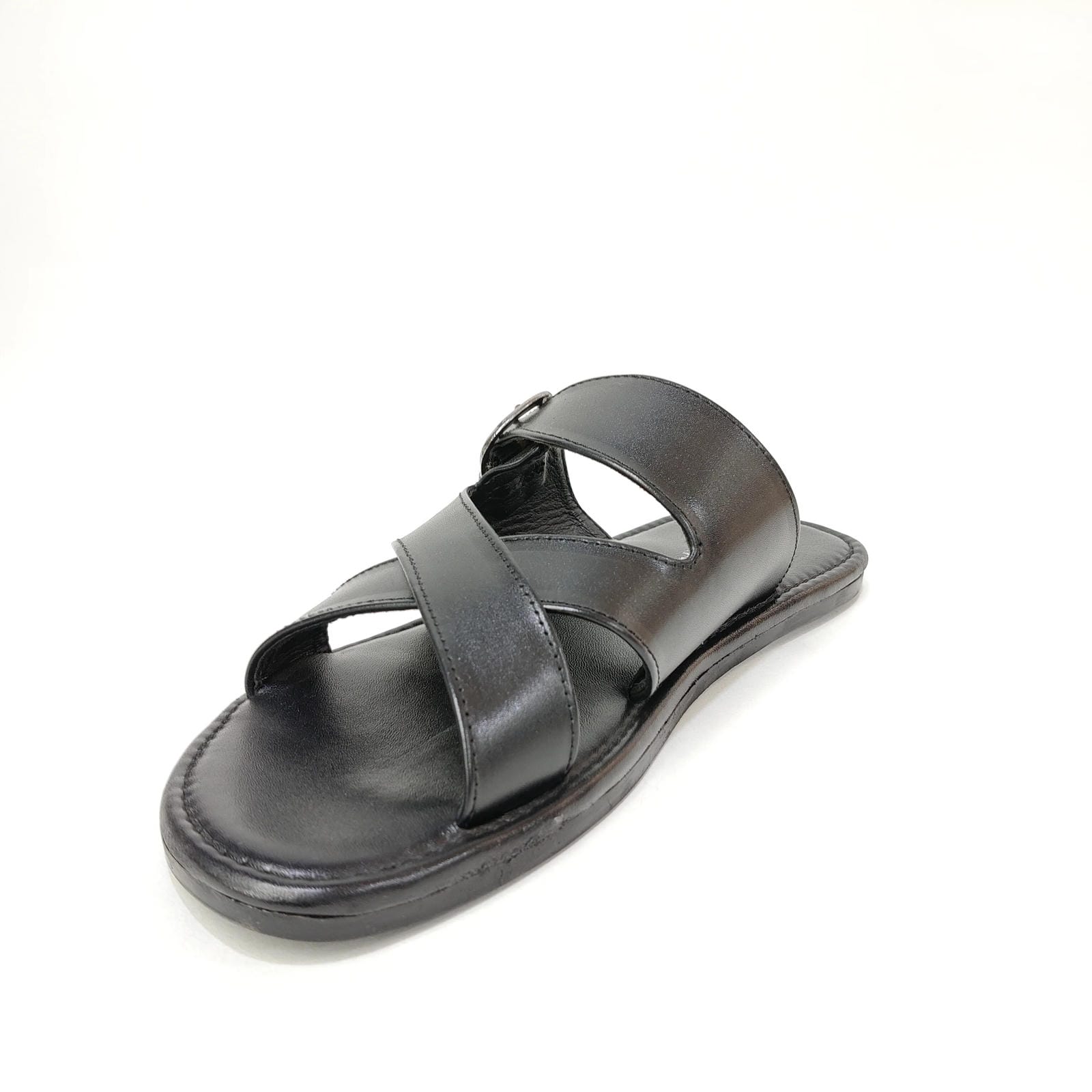 StepUpStyle Men’s Flat Belt Leather Chappal – Black & Brown