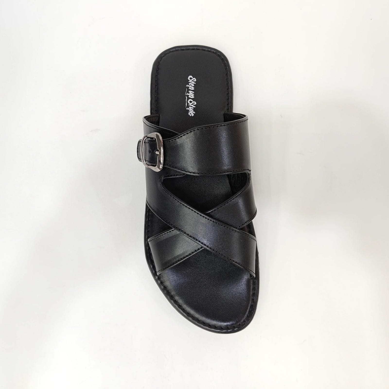 StepUpStyle Men’s Flat Belt Leather Chappal – Black & Brown