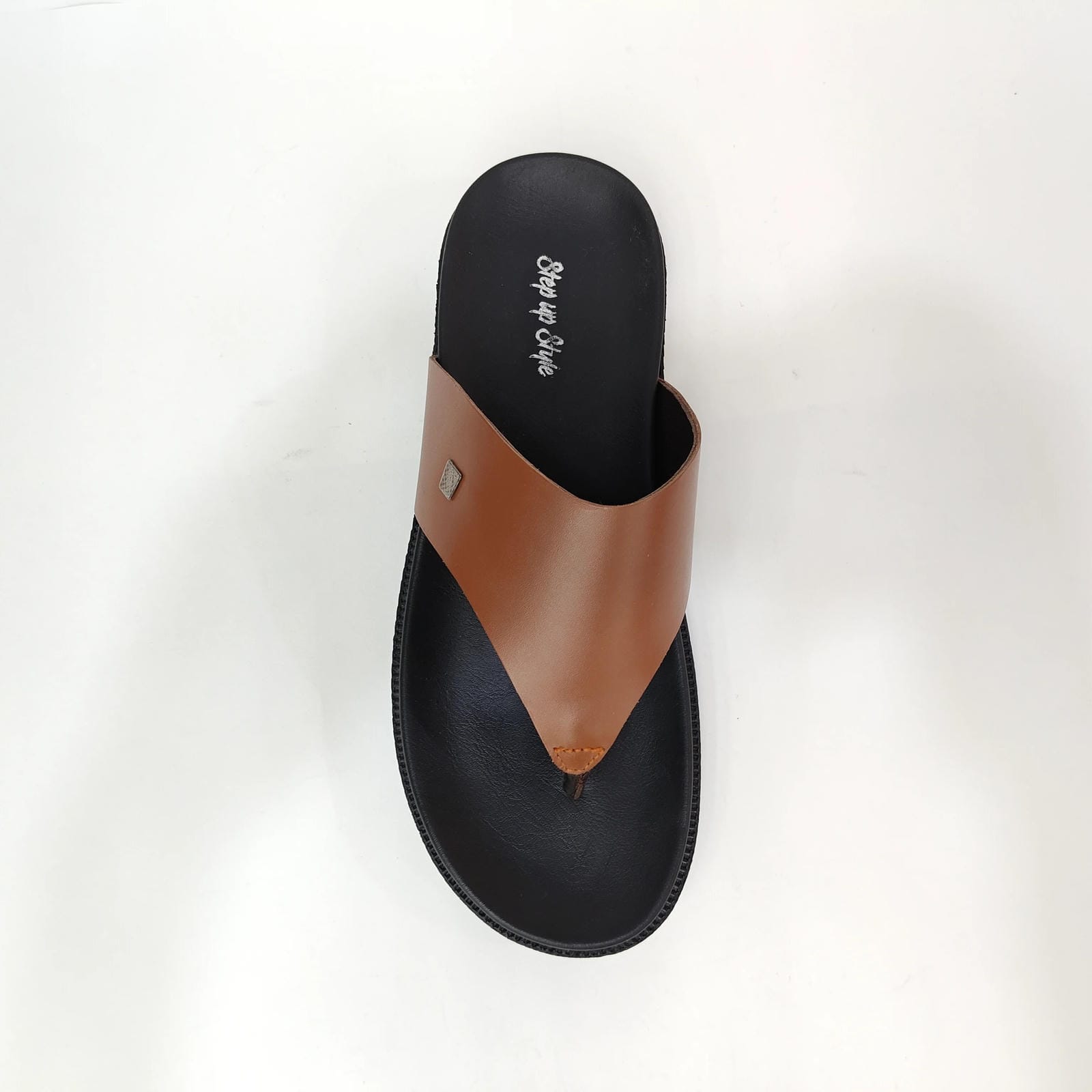 StepUpStyle Men’s Comfort Form P Chappal – Black & Tan