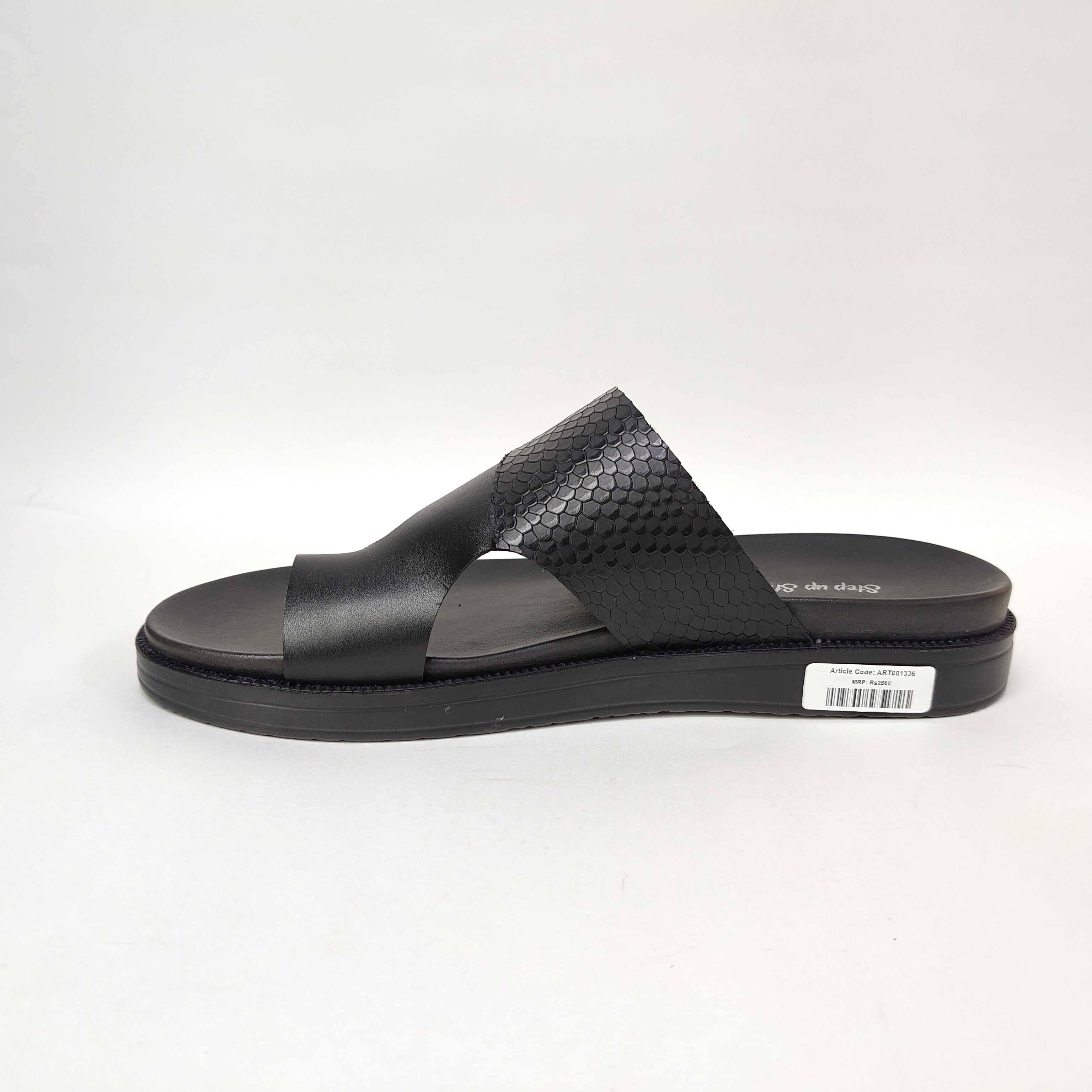 StepUpStyle Men’s Comfort Snake Shield Chappal – Black & Brown