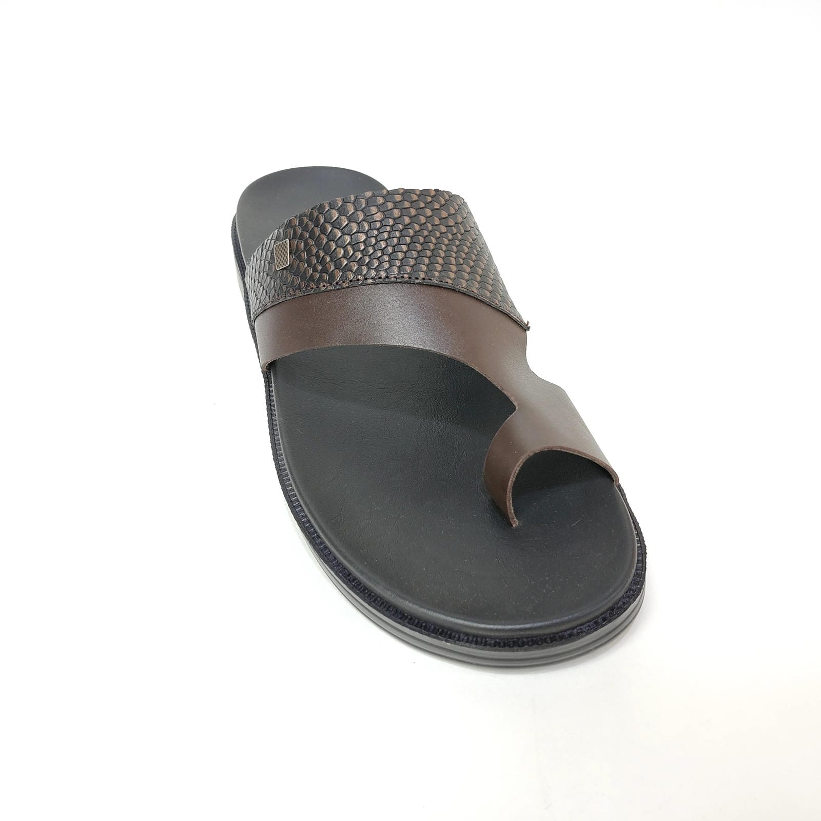StepUpStyle Men’s Comfort Snake Shield Chappal – Black & Brown