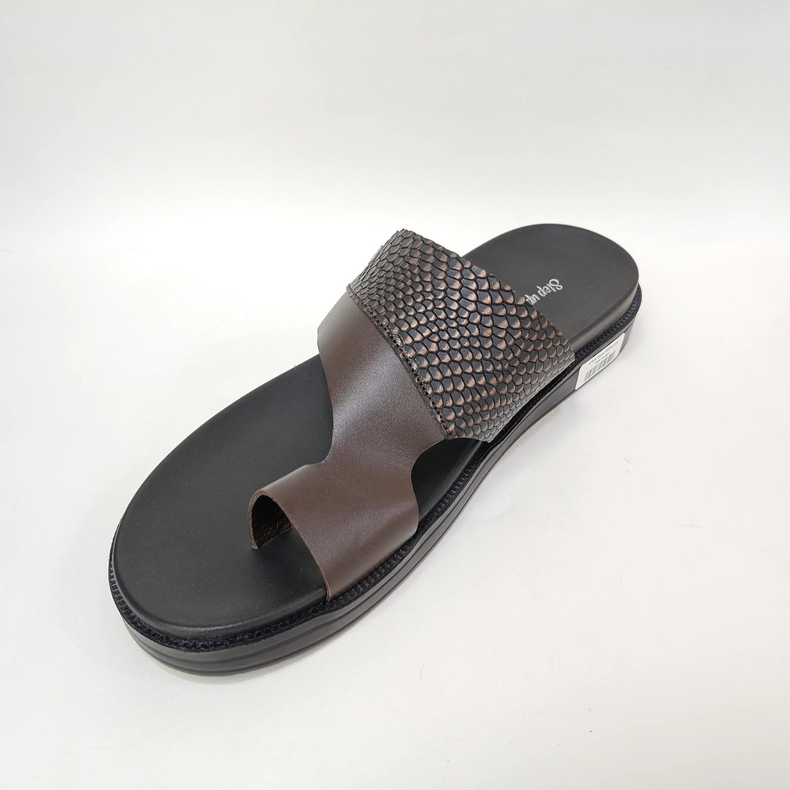 StepUpStyle Men’s Comfort Snake Shield Chappal – Black & Brown