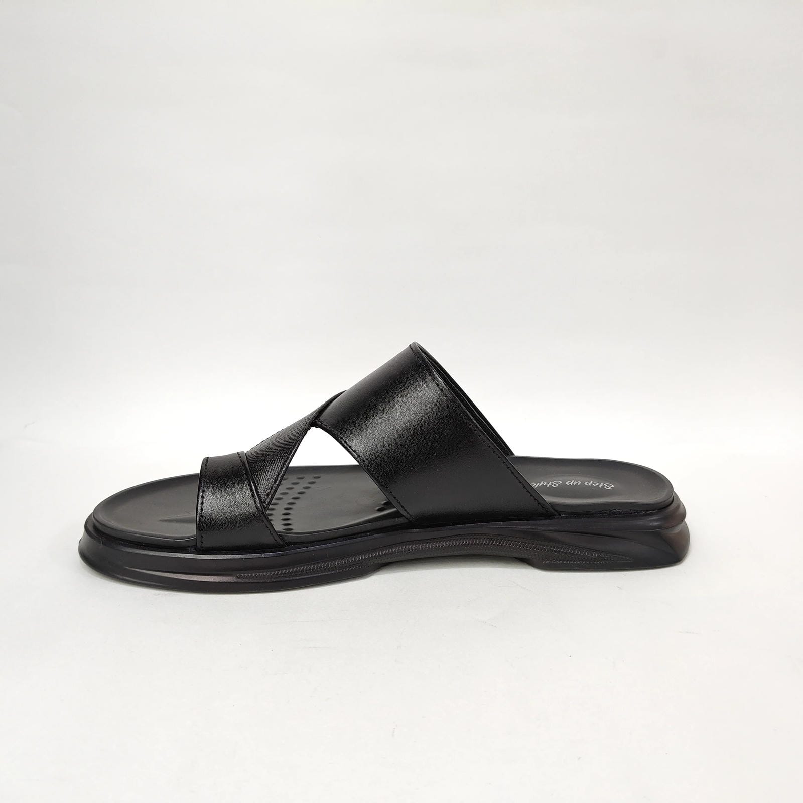 StepUpStyle Men’s Comfort Rub Chappal – Black