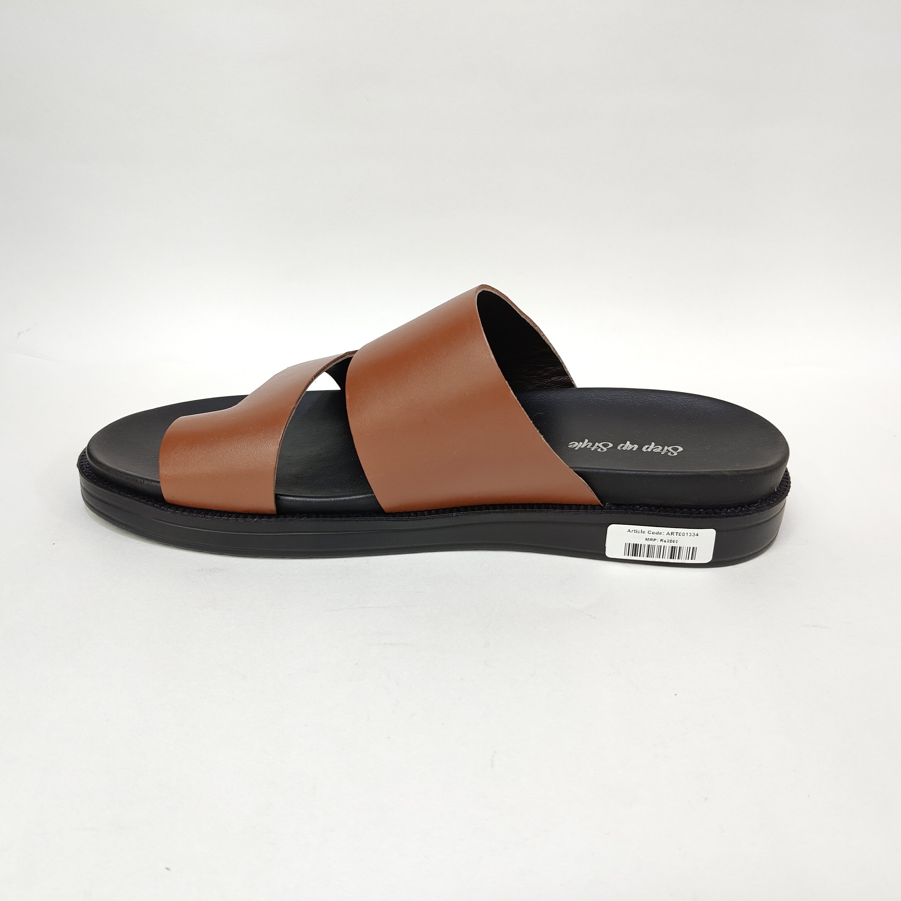 StepUpStyle Men’s Comfort Belt Leather Chappal – Black & Tan