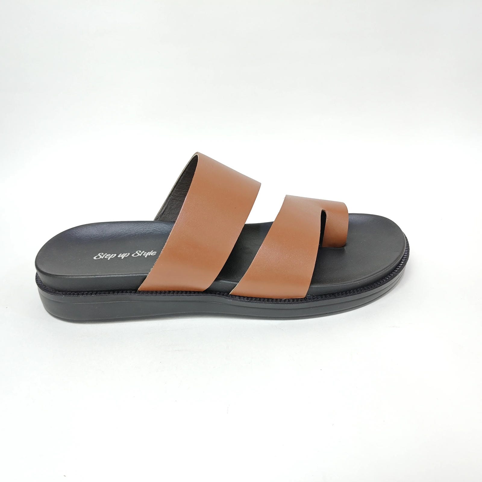 StepUpStyle Men’s Comfort Belt Leather Chappal – Black & Tan
