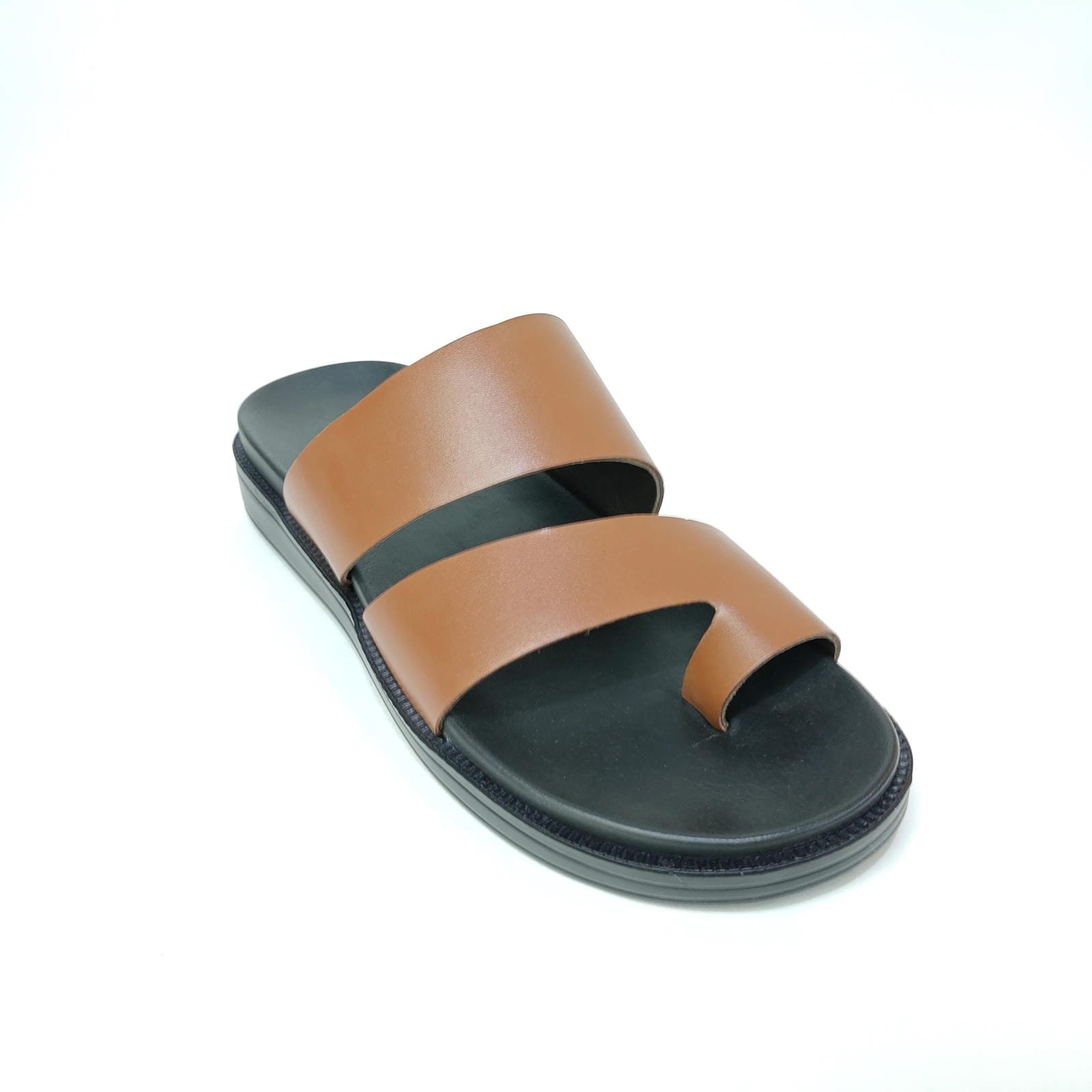 StepUpStyle Men’s Comfort Belt Leather Chappal – Black & Tan