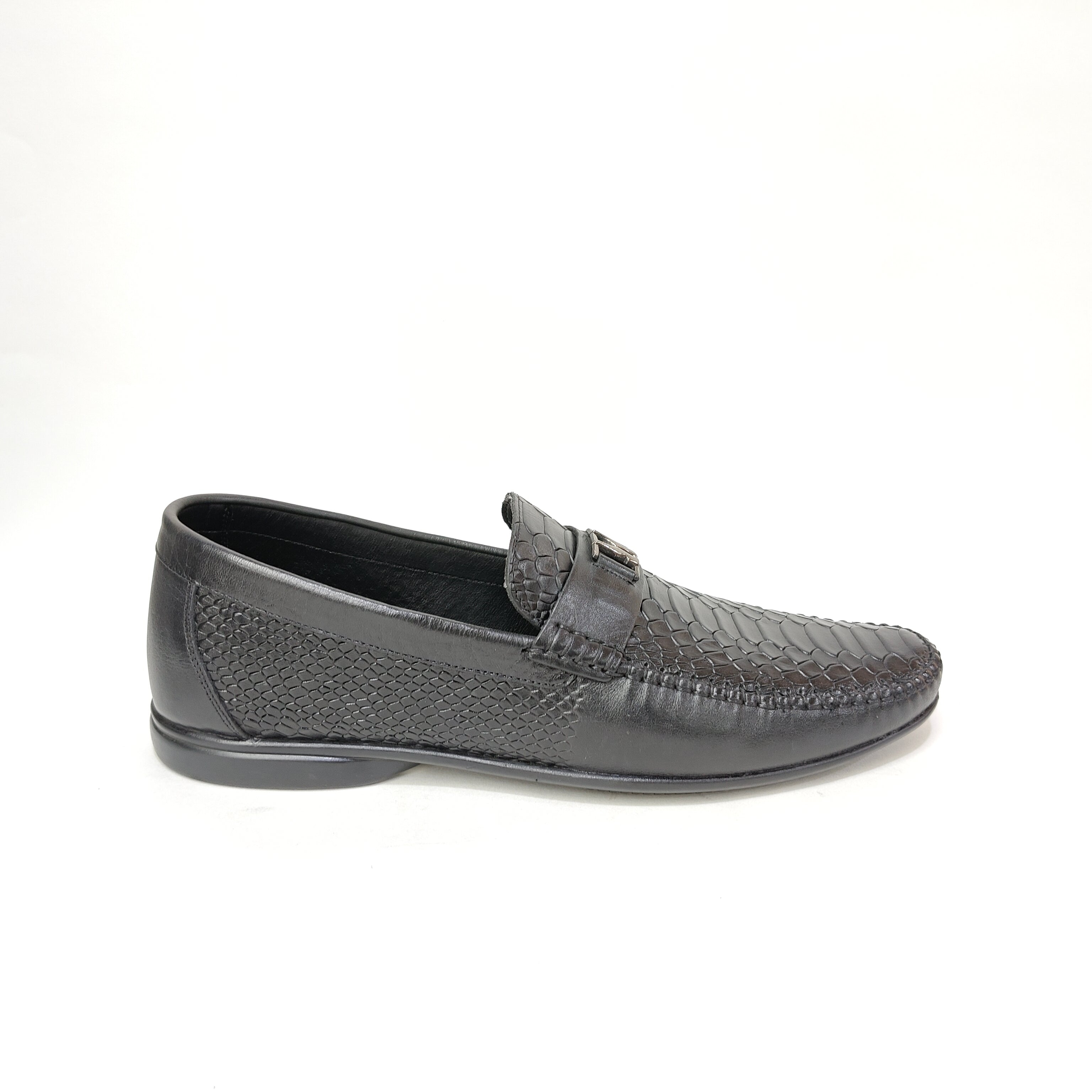 StepUpStyle Men’s Snake Shield Leather Loafer – Maroon, Cream & Black