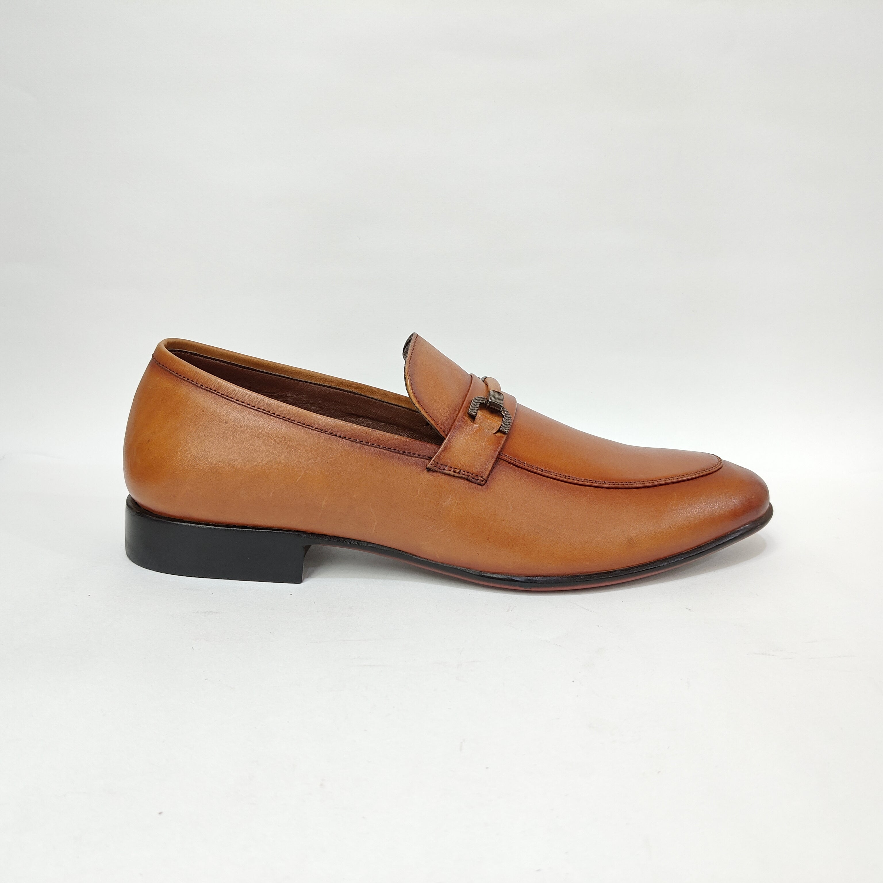 StepUpStyle Men’s Genuine Leather Formal Loafer – Black & Tan