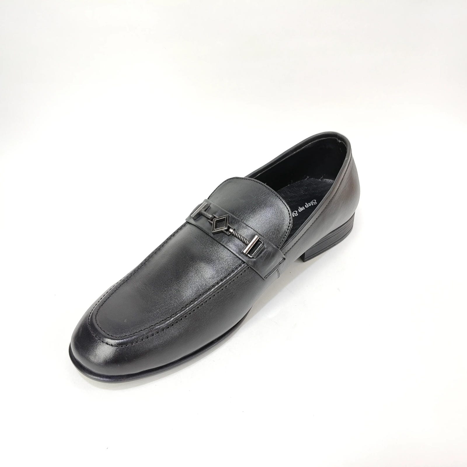 StepUpStyle Men’s Genuine Leather Loafer S.P – Black & Blue