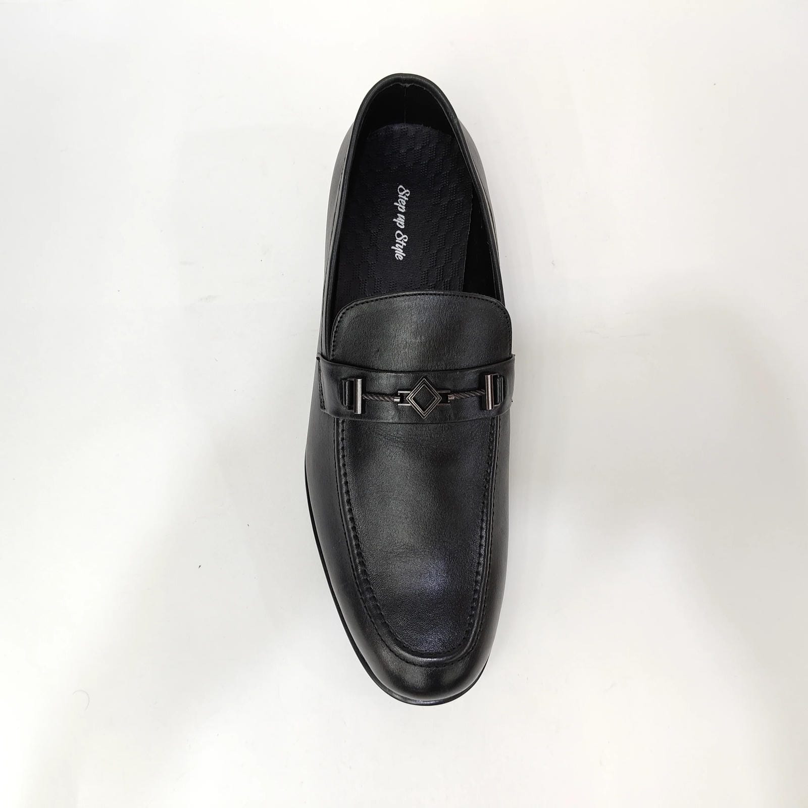 StepUpStyle Men’s Genuine Leather Loafer S.P – Black & Blue