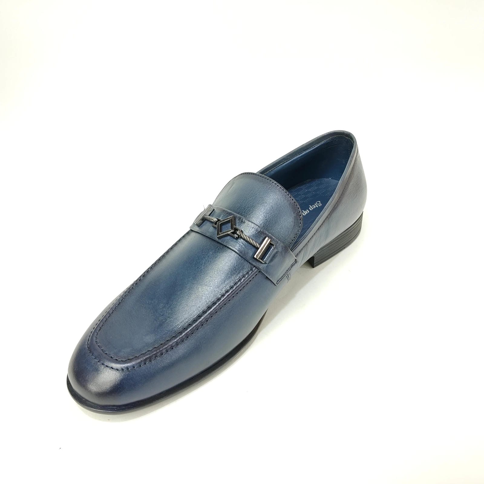 StepUpStyle Men’s Genuine Leather Loafer S.P – Black & Blue