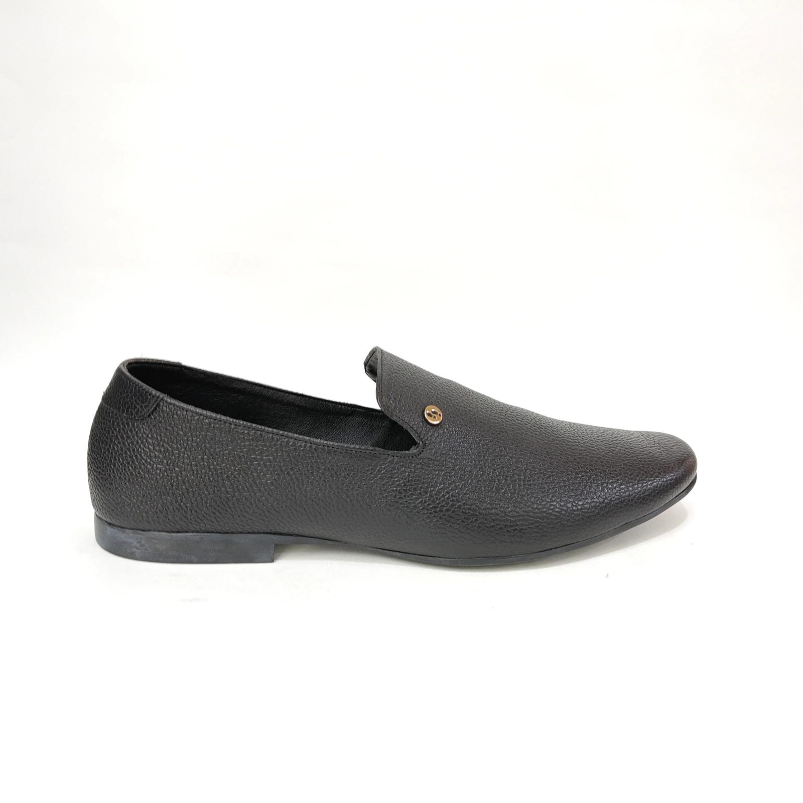 StepUpStyle Men’s Genuine Leather Button Loafer – Black & Blue