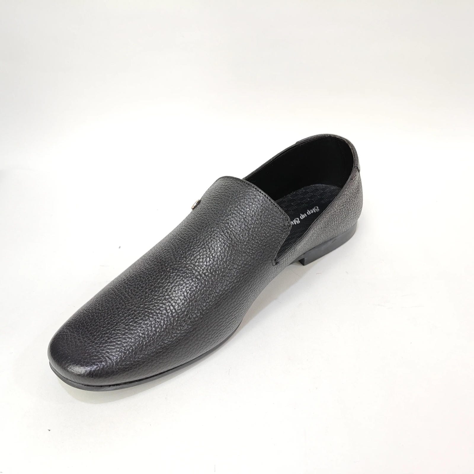 StepUpStyle Men’s Genuine Leather Button Loafer – Black & Blue