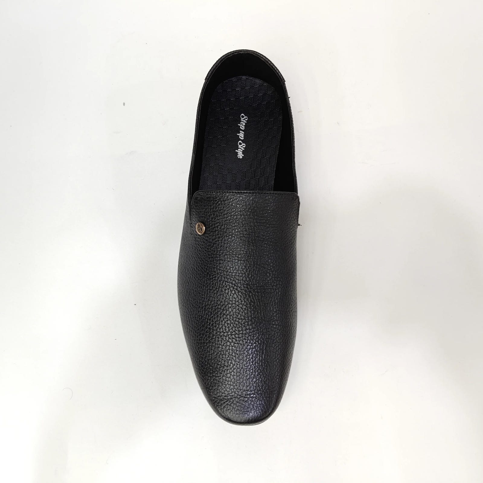 StepUpStyle Men’s Genuine Leather Button Loafer – Black & Blue