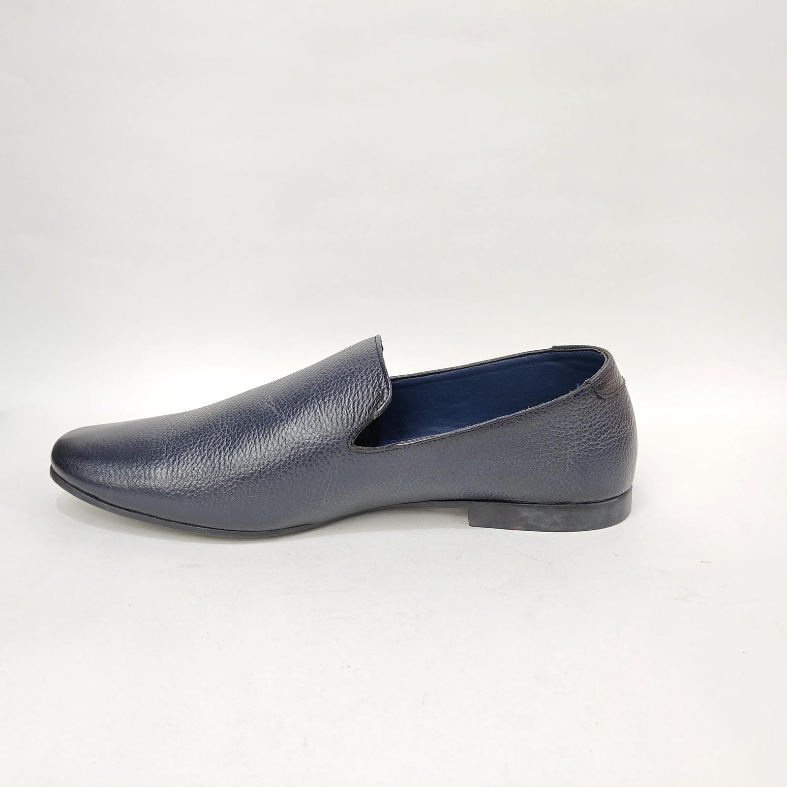 StepUpStyle Men’s Genuine Leather Button Loafer – Black & Blue
