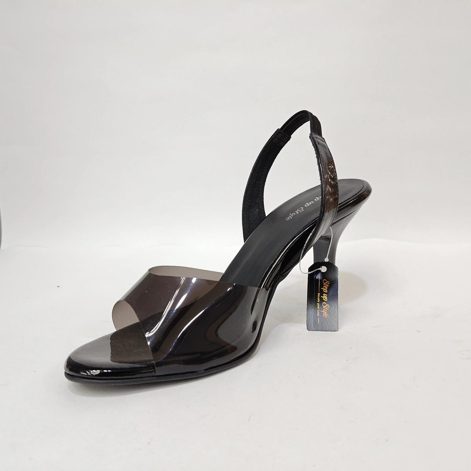 Pencil Heel with Transparent Cover – Black, Pink & Cream